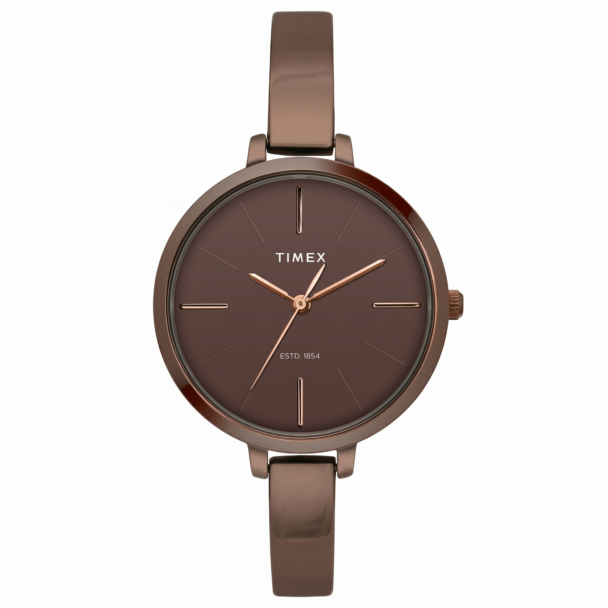 Timex TWEL12814 | Timex Fashion Women's Brown Dial Round Case 3 Hands Function Watch