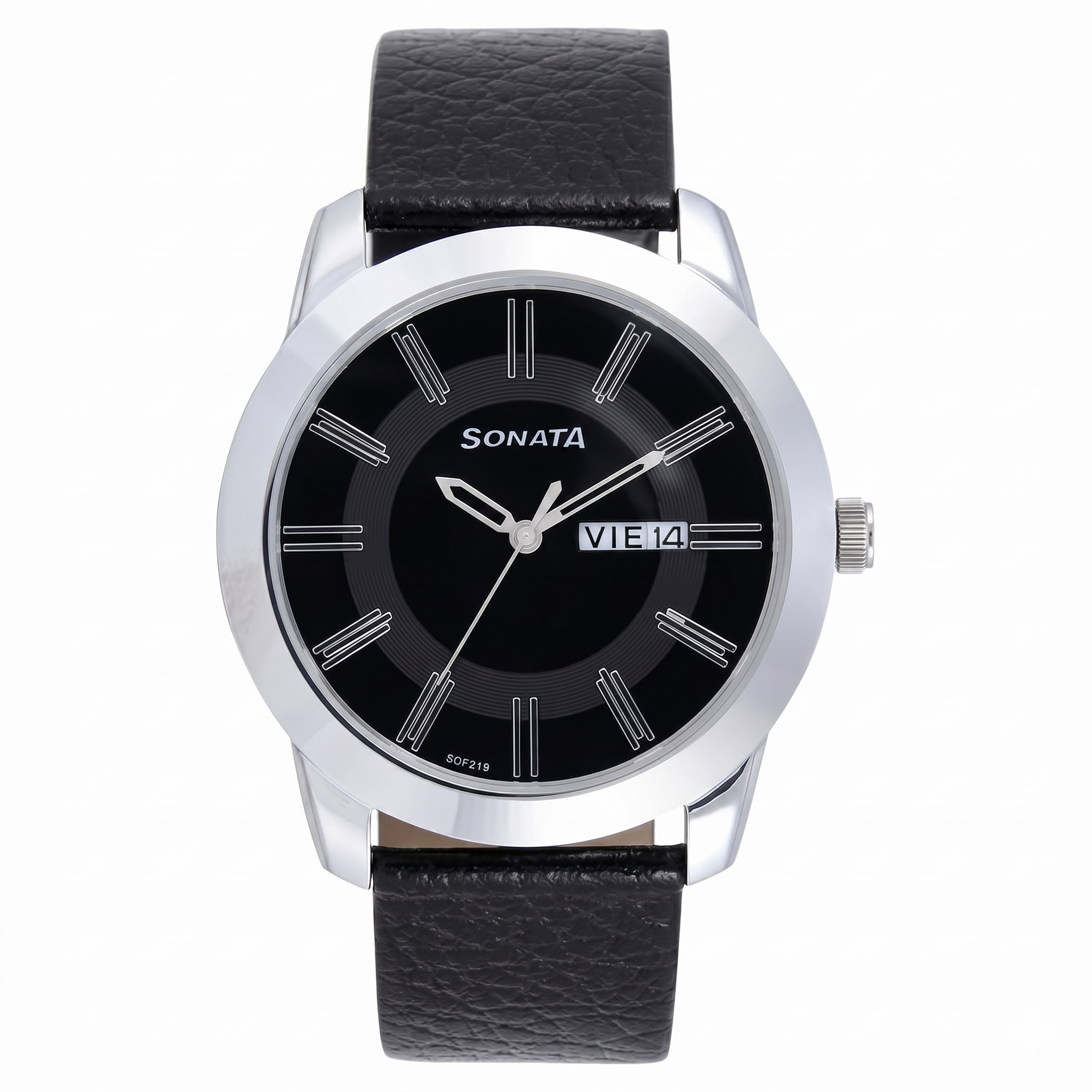 Sonata NP7924SL10 | Sonata Quartz Analog Black Dial Leather Strap Watch for Men
