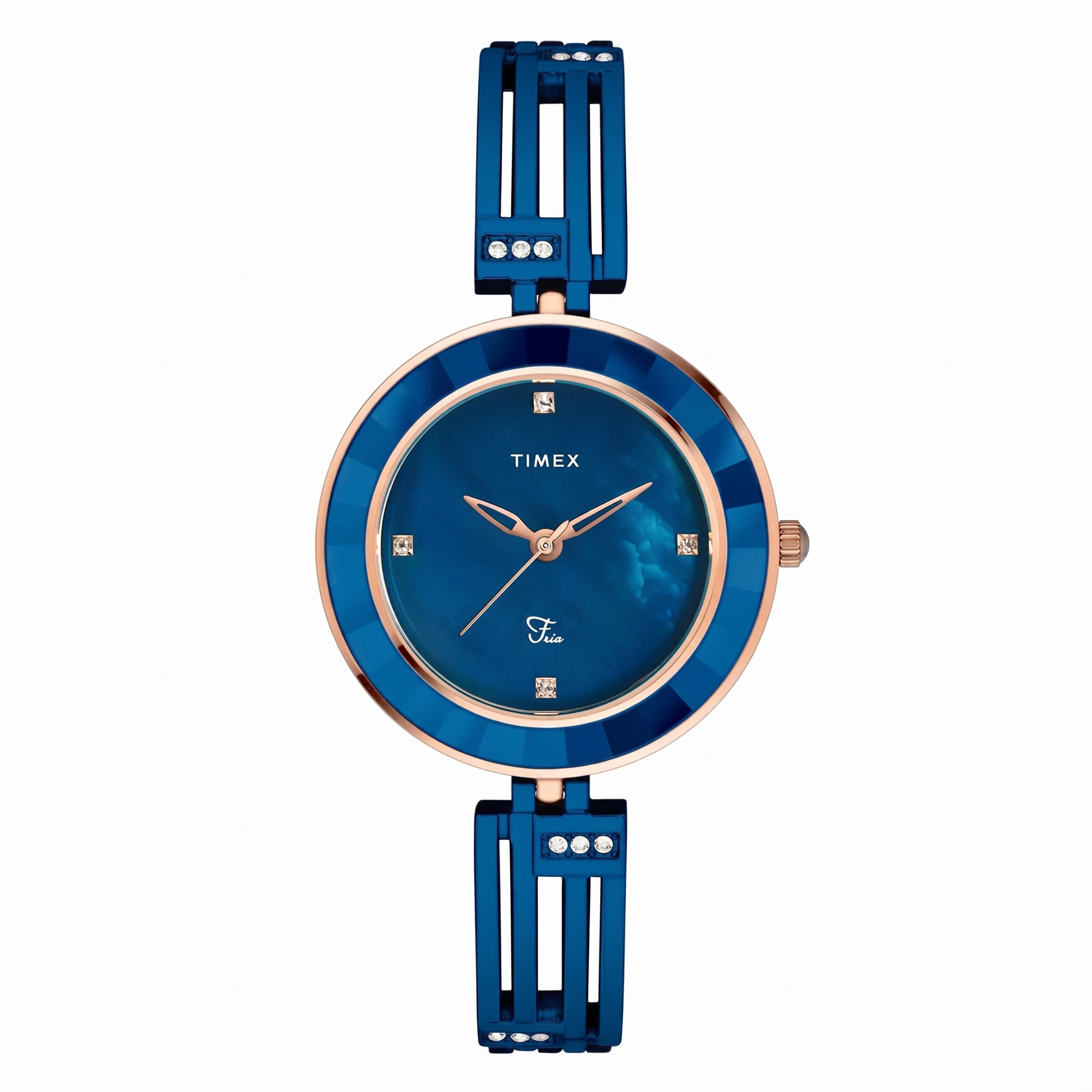 Timex TWEL16203 | Timex Fria Women Blue Round Analog Watch.