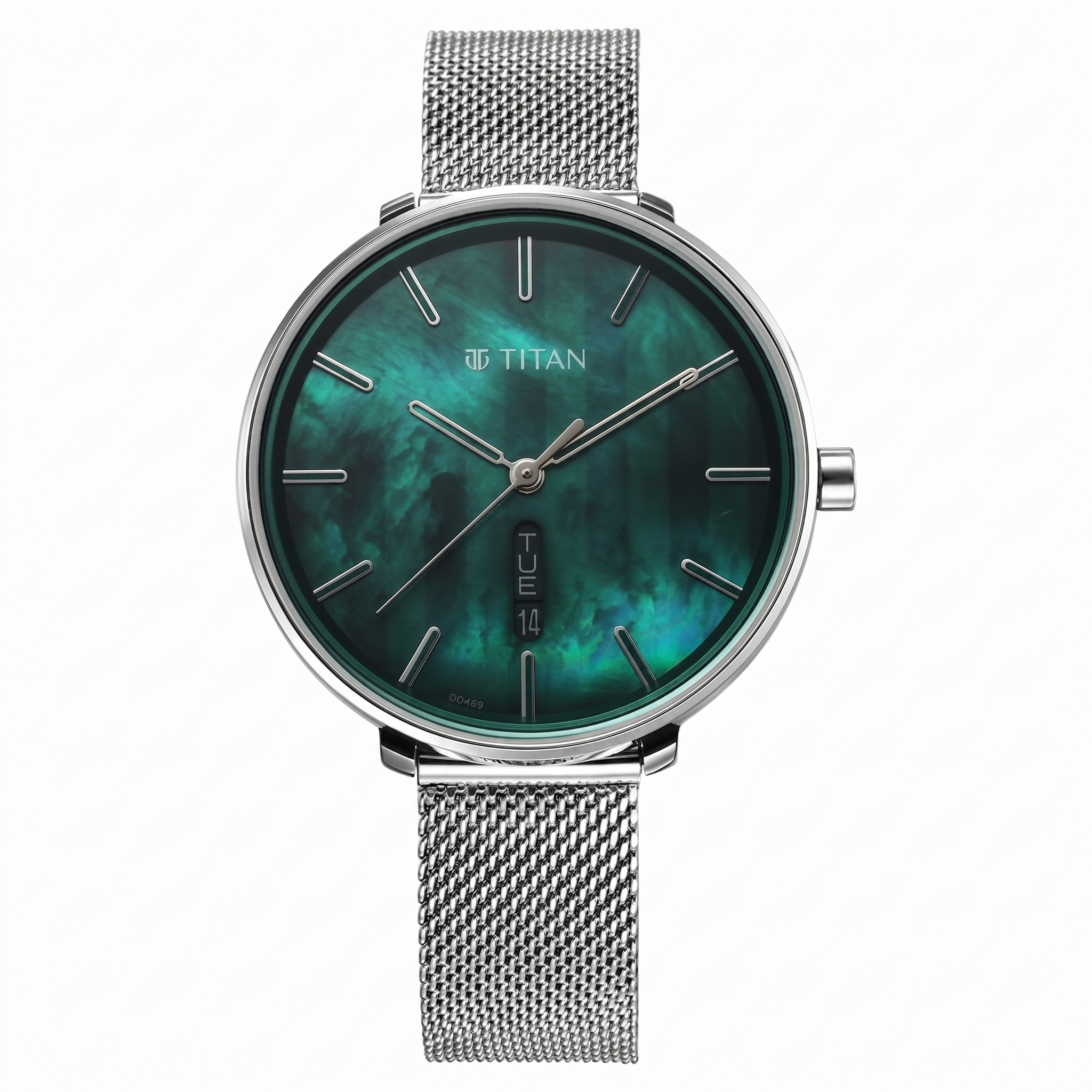 Titan 2763SM01 | Titan Neo Analog with Day and Date Mother Of Pearl Dial Silver Color Stainless Steel Strap Watch For Women