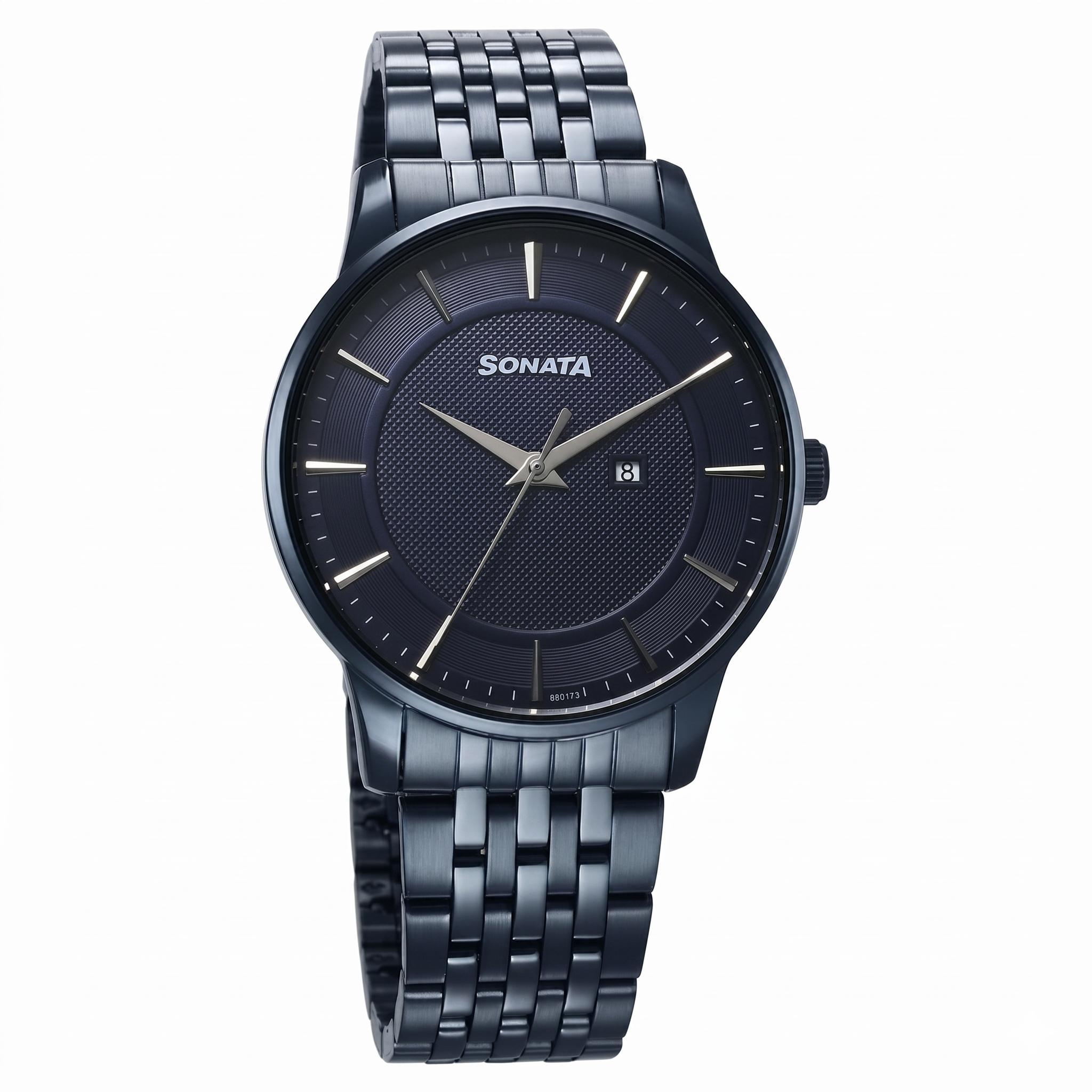 Sonata 77153QM01 | Sonata Wedding Quartz Analog Blue Dial Stainless Steel Strap Watch For Men