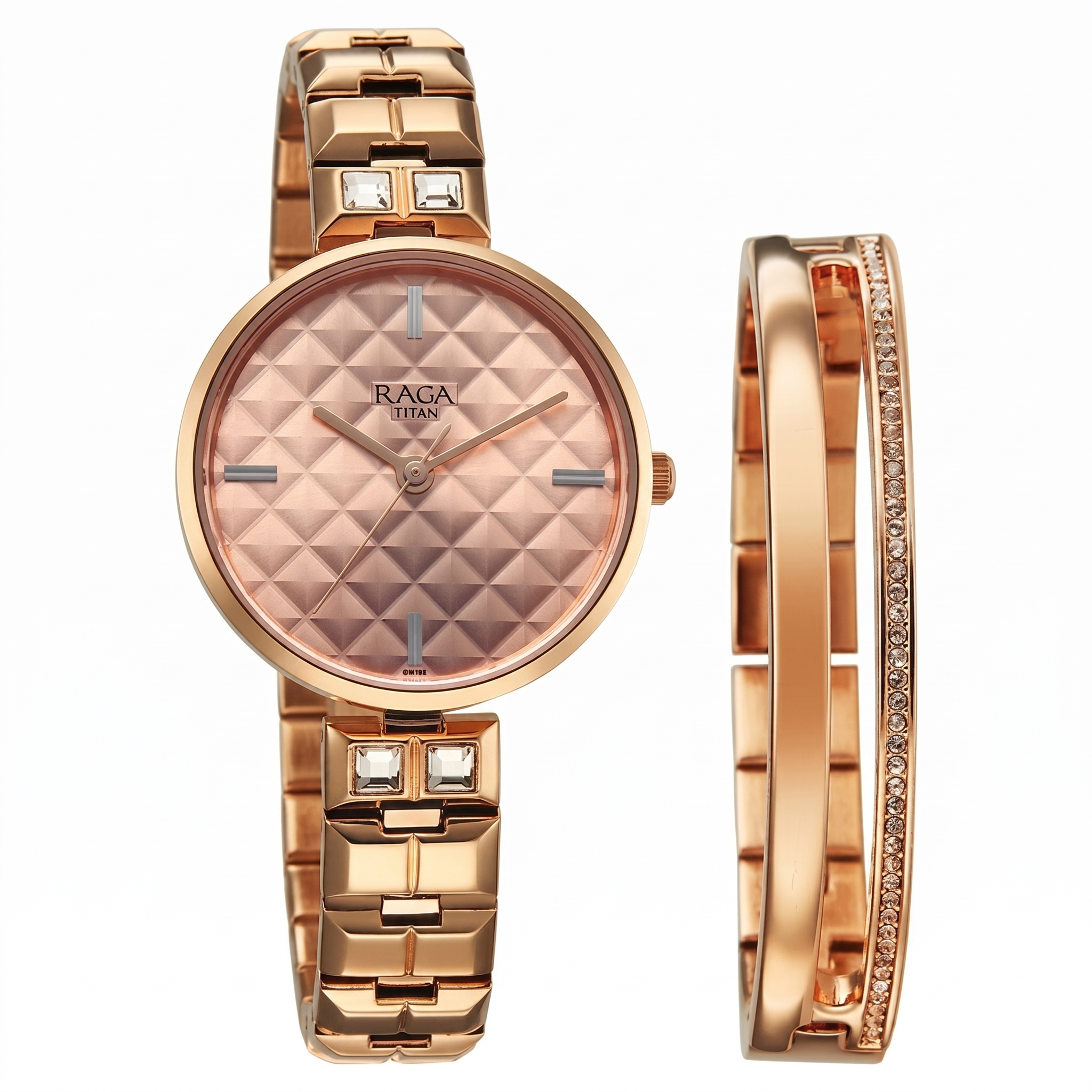 Titan 2775WM01 | Titan Raga Contempore Quartz Analog Rose Gold Dial Metal Strap Watch For Women