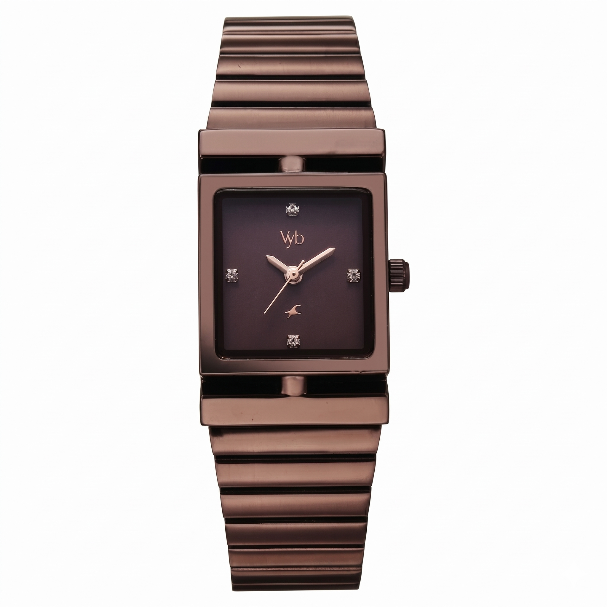 Fastrack FV60093QM01 | Vyb Showstopper By Fastrack Quartz Analog Brown Dial Brown Stainless Steel Strap Watch For Girls