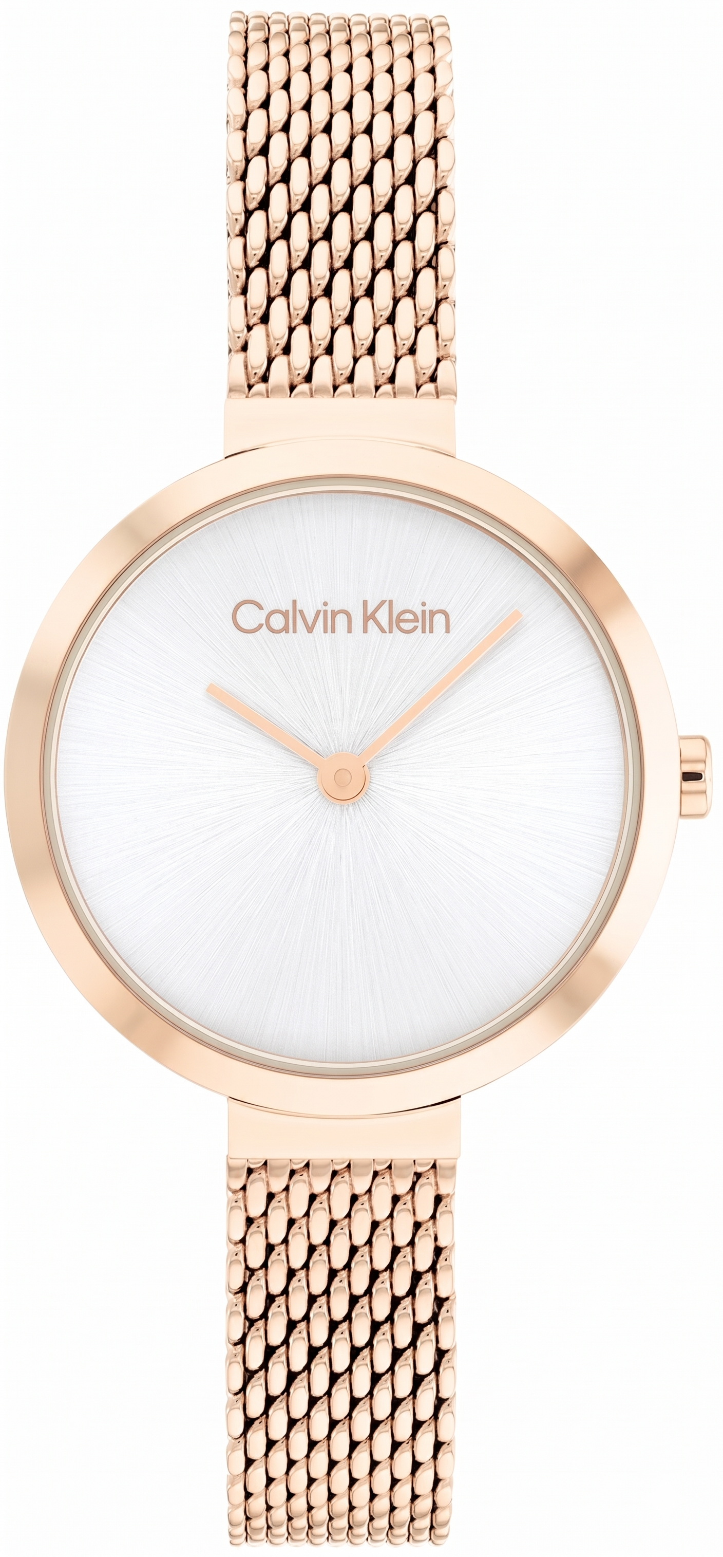Calvin Klein 25200083 | Minimalistic T Bar Women Quartz Silver Dial Analog Mesh Watch