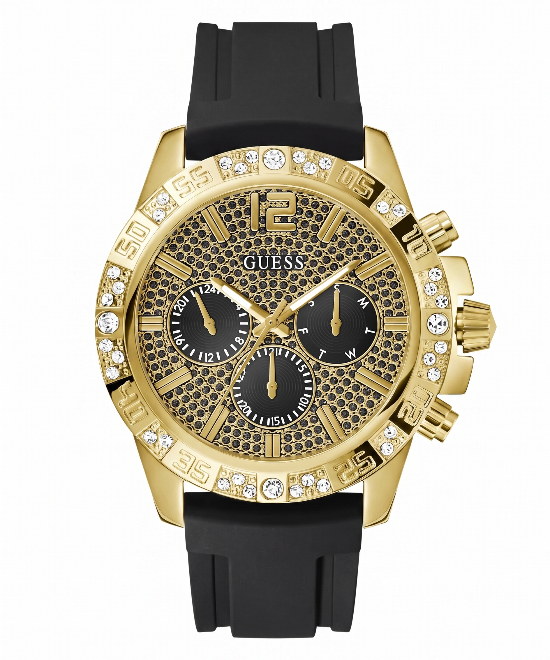 Guess GW0909G2 | Mens Black Gold Tone Multi-function Watch.