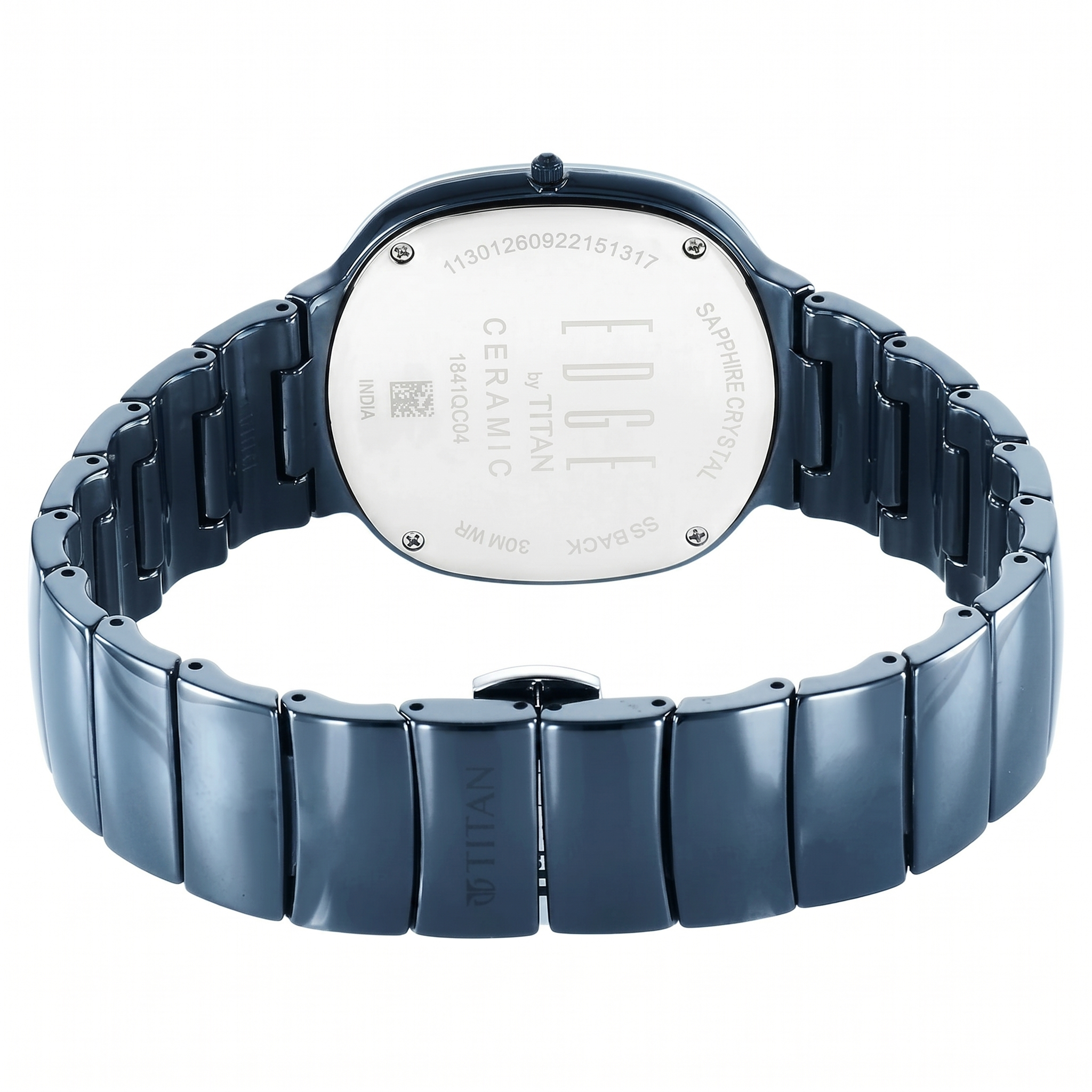 Titan 1841QC04 | Titan Edge Squircle Quartz in Atlantic Blue with Glossy Ceramic Unisex Watch