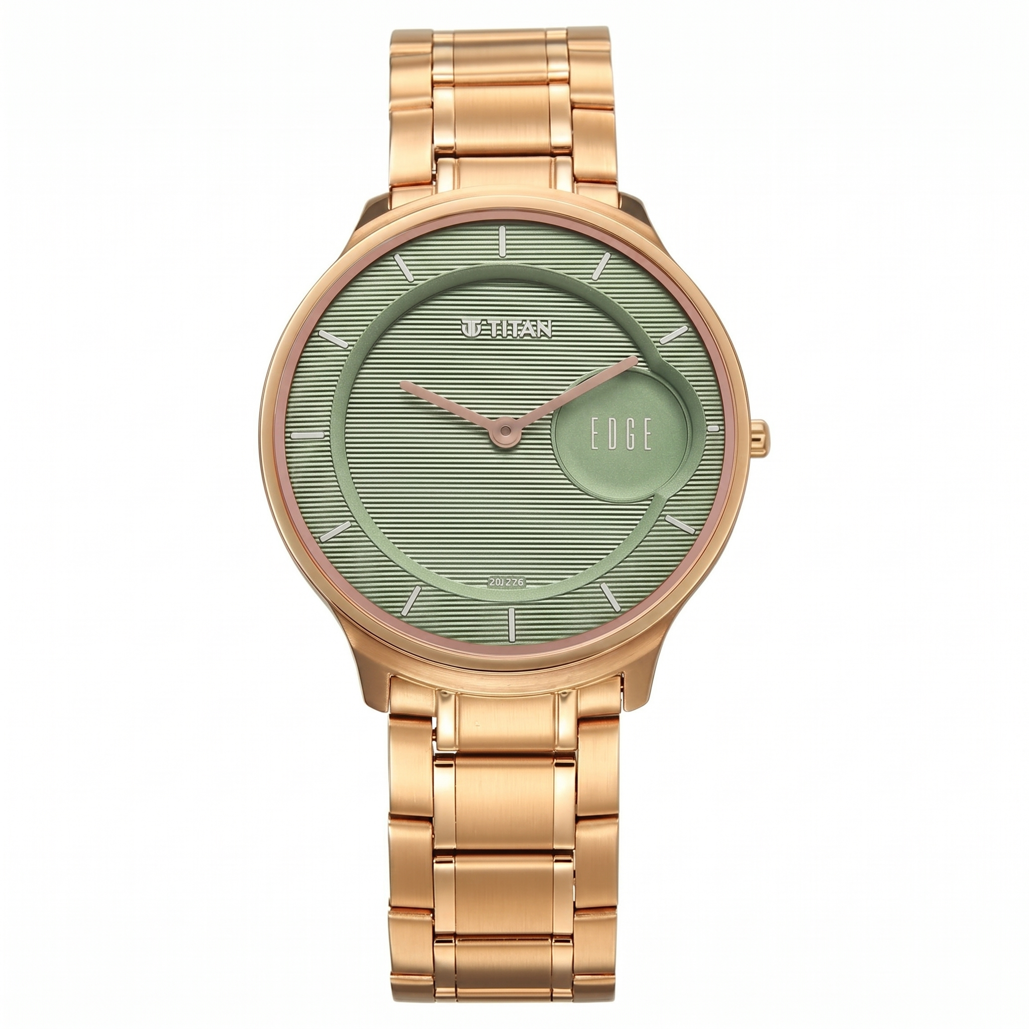Titan 1843WM02 | Titan Edge Murals Quartz Analog Green Dial Stainless Steel Strap Watch For Men