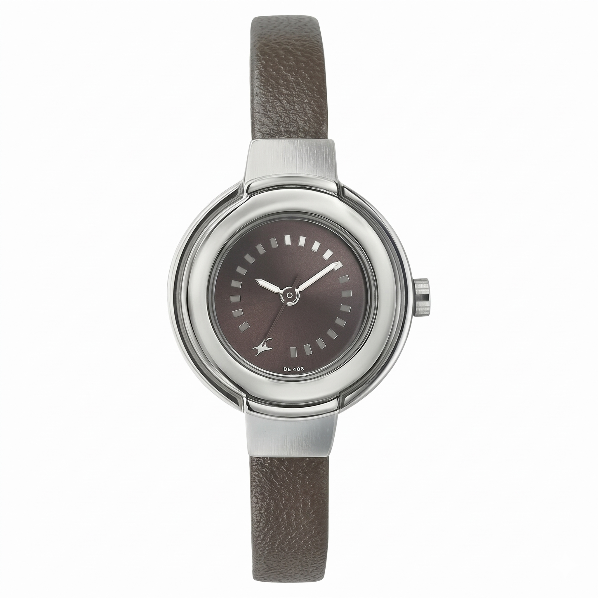 Fastrack 6113SL04 | Fastrack Quartz Analog Grey Dial Leather Strap Watch for Girls