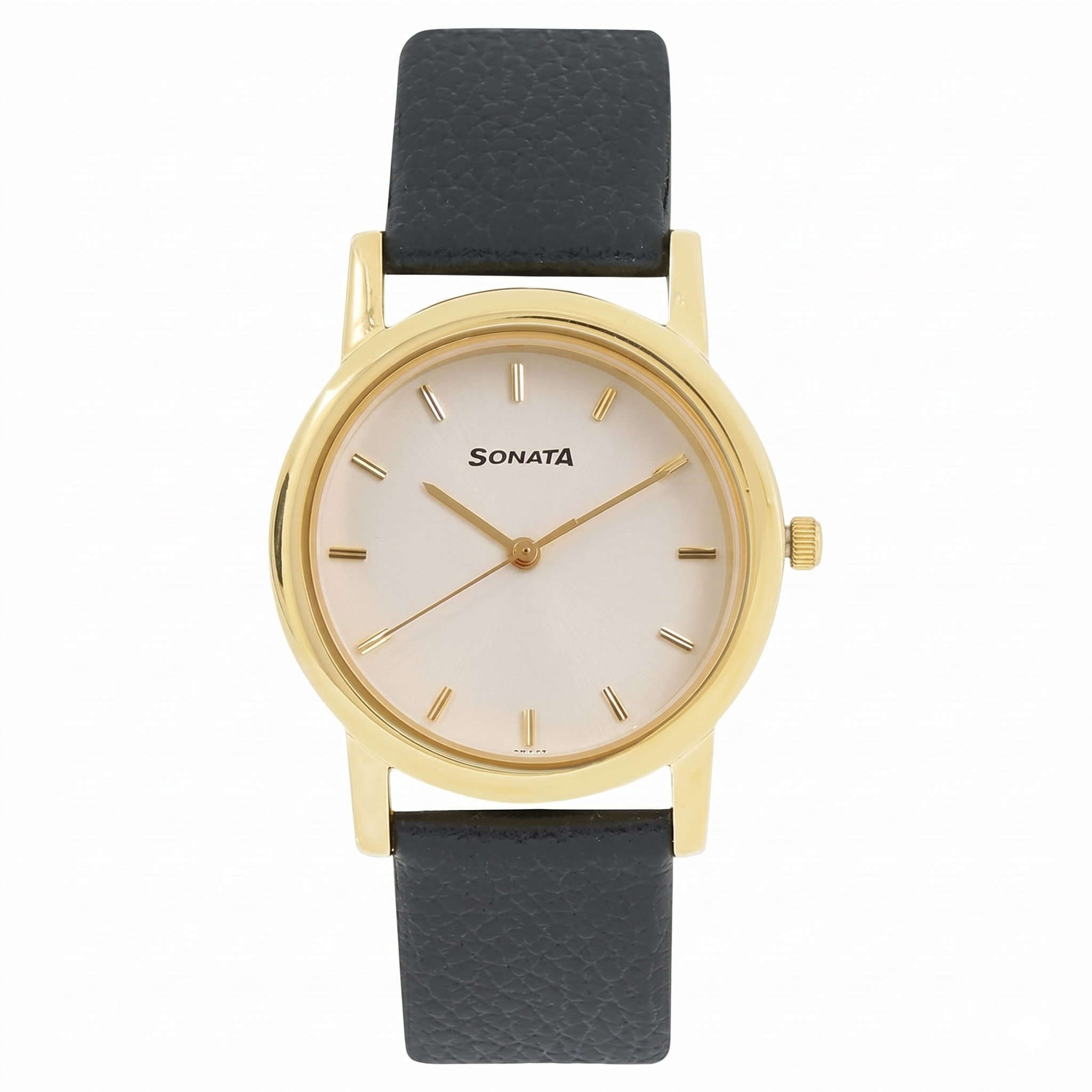 Sonata NP7987YL02W | Sonata Quartz Analog White Dial Leather Strap Watch for Men