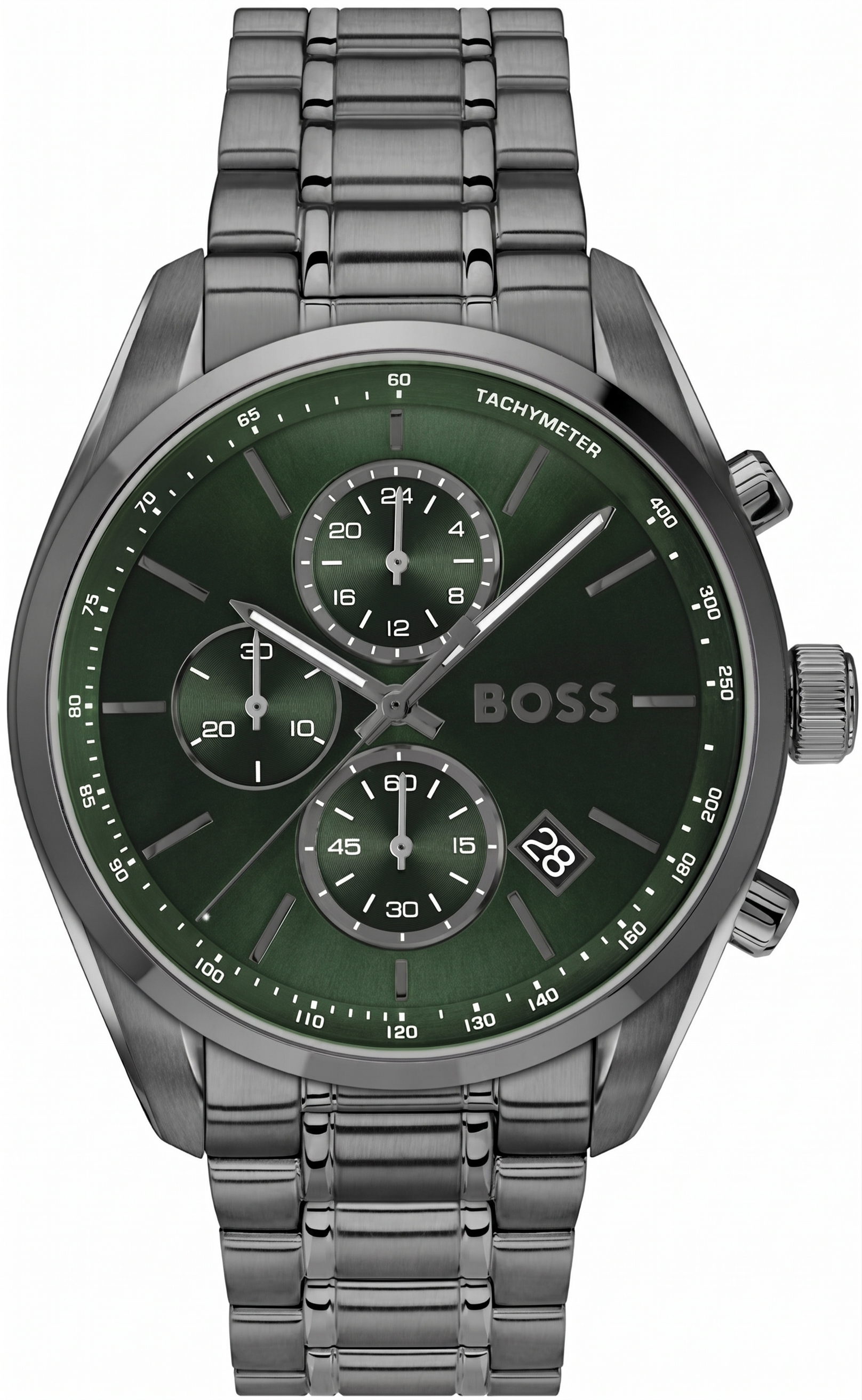 Boss 1514228 | Grand Prix 44 Men Quartz Green Dial Chronograph Stainless Steel Watch