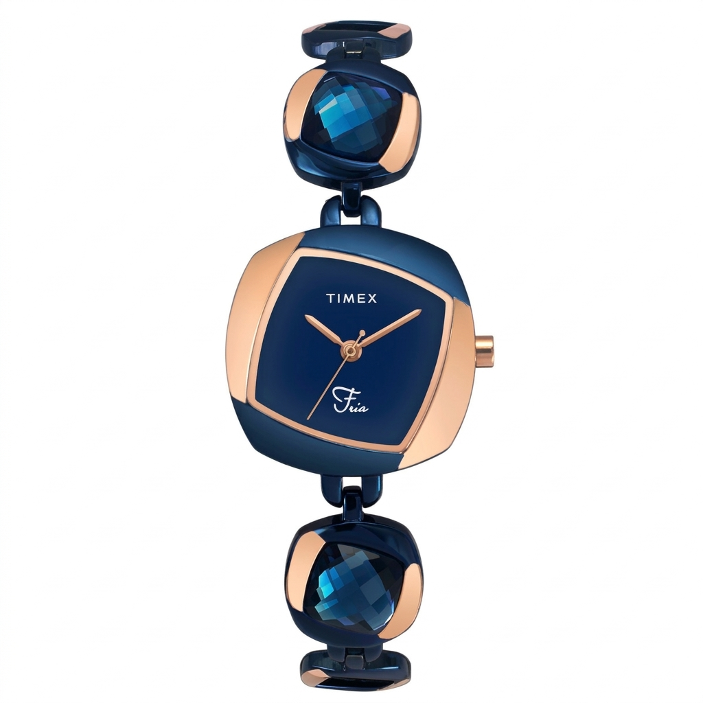 Timex TWEL15005 | Timex Fria Women Blue Square Analog Watch
