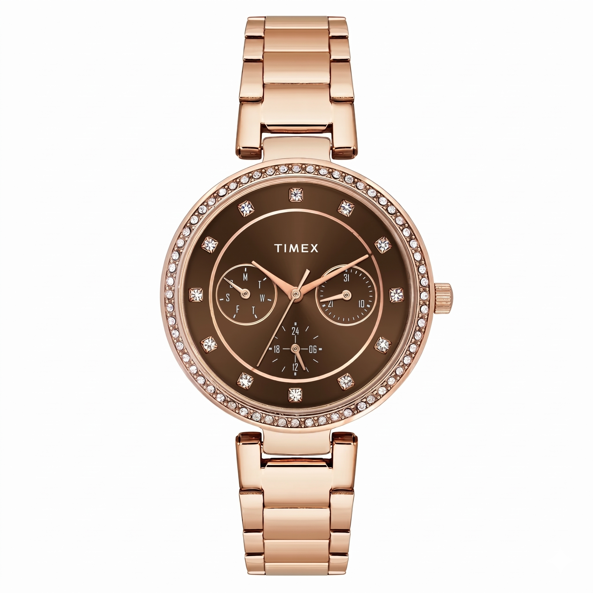 Timex TWEL18721 | TIMEX Brown Round Dial Analog Women's Watch