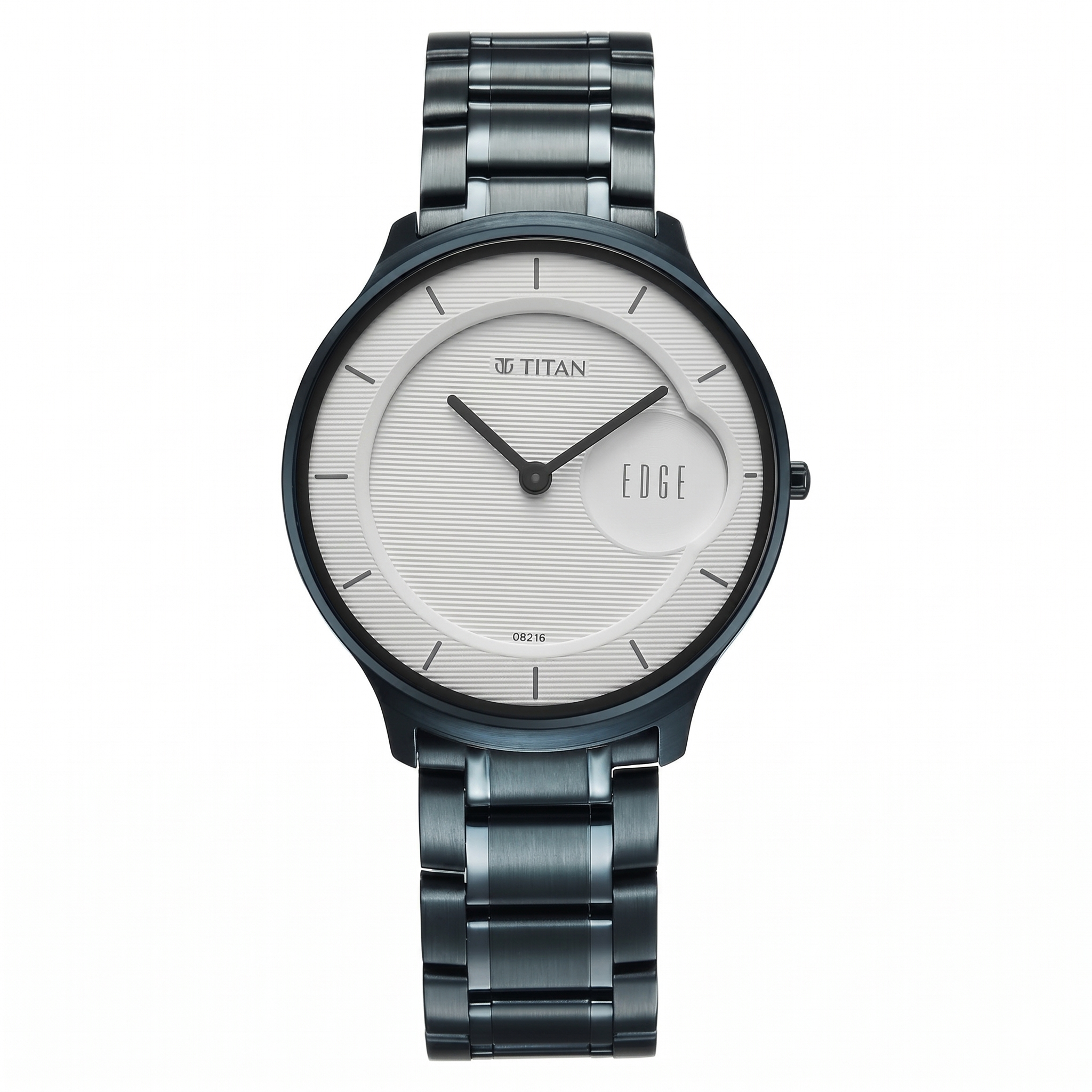 Titan 1843QM04 | Titan Edge Murals Quartz Analog White Dial Blue Stainless Steel Strap Watch For Men