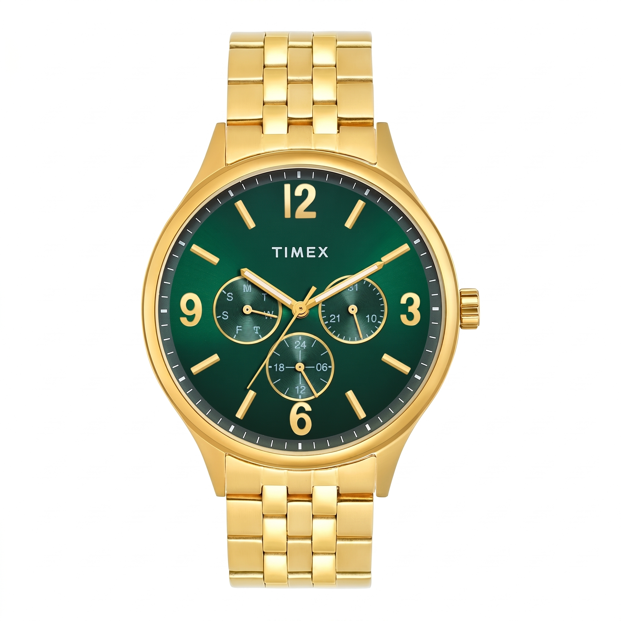 Timex TWEG18440 | TIMEX Green Round Dial Analog Men's Watch
