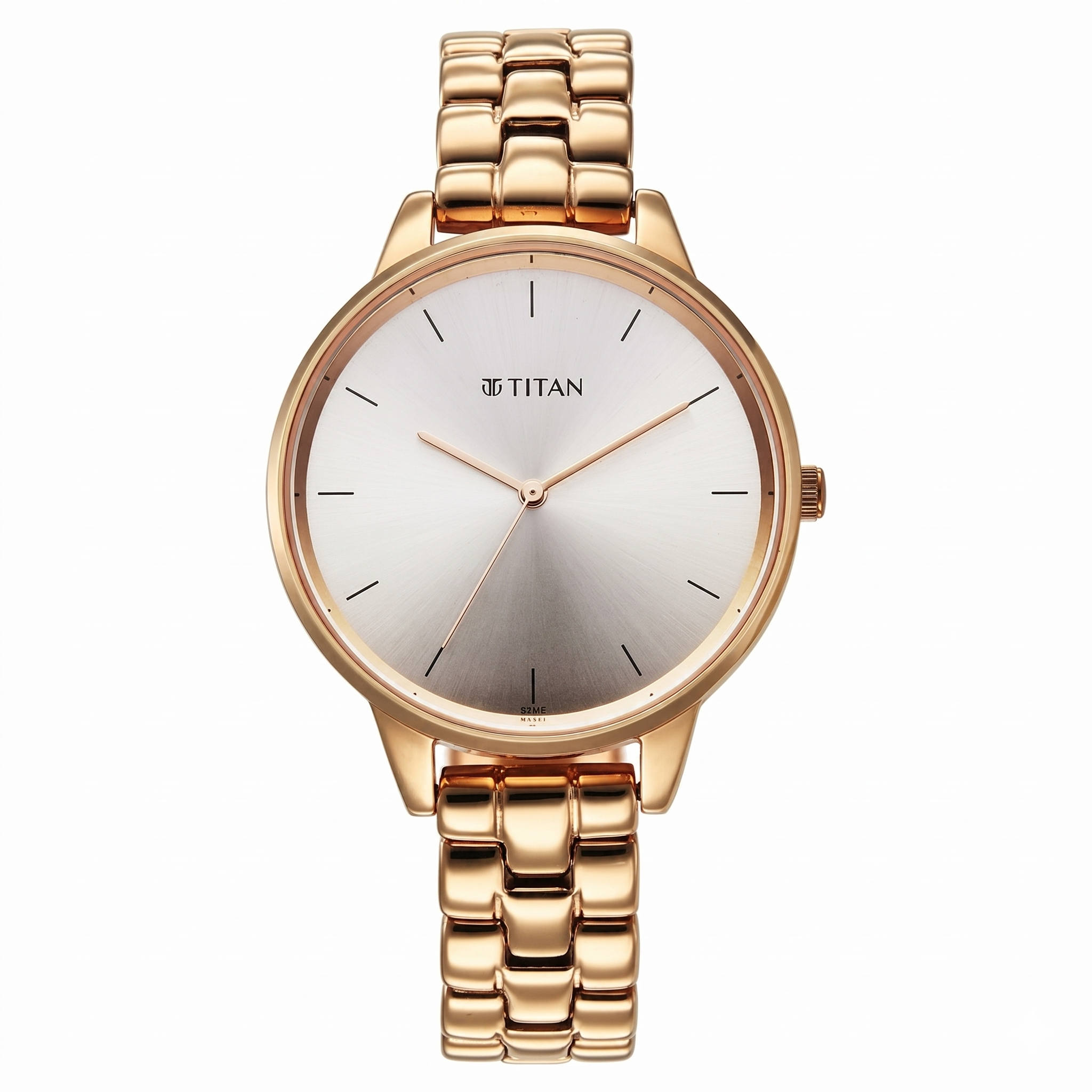 Titan 2648WM12 | Titan Neo Quartz Analog Grey Dial Rose Gold Metal Strap Watch For Women