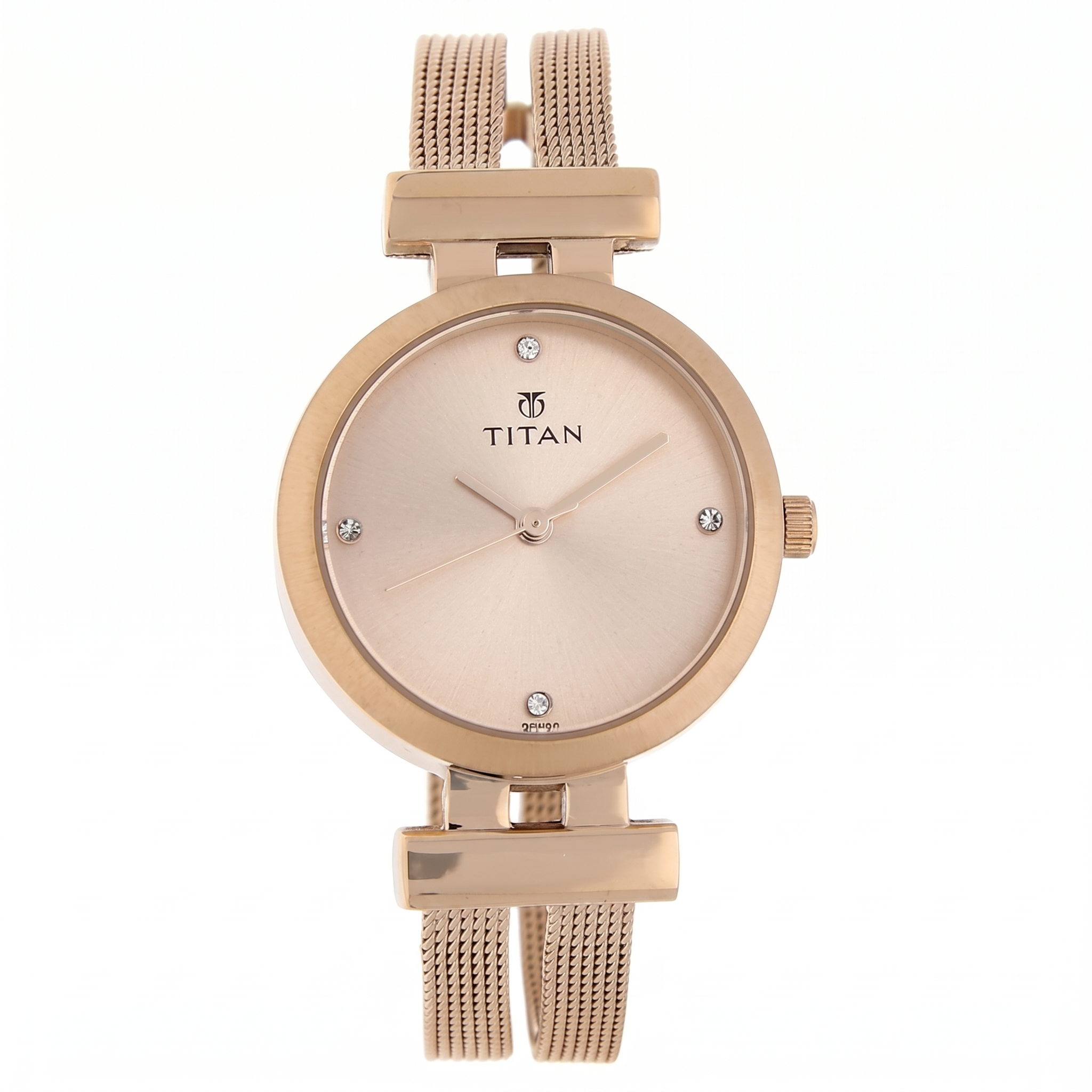 Titan 9942WM01 | Titan Quartz Analog Rose Gold Dial Stainless Steel Strap Watch for Women
