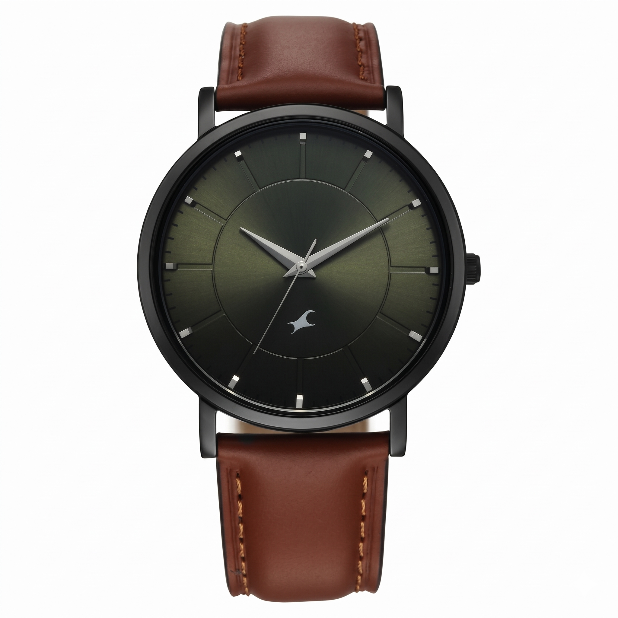 Fastrack 38163NL01 | Fastrack Stunners X Quartz Analog Green Dial Leather Strap Watch For Guys