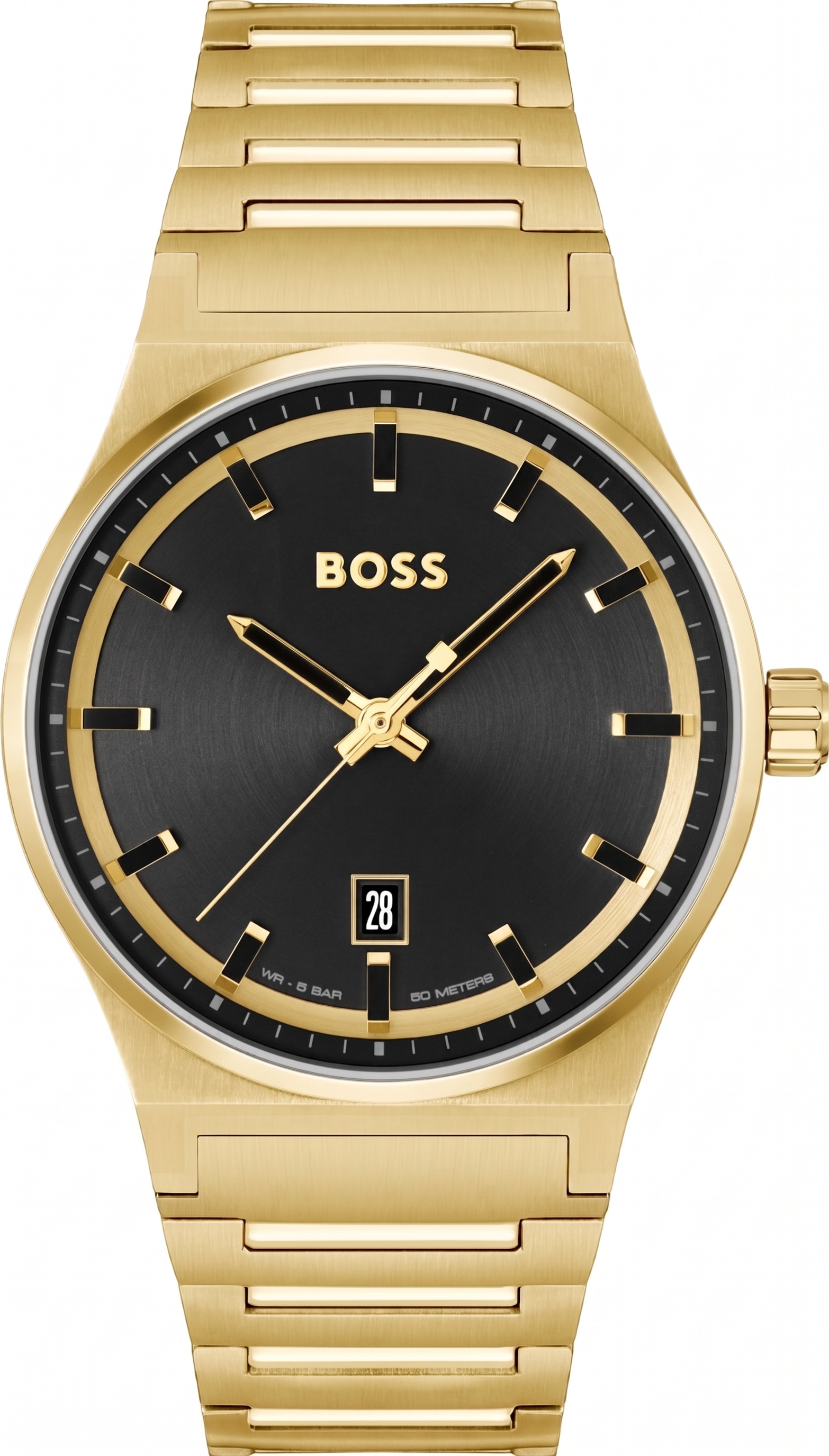 Boss 1514077 | Candor Men Quartz Black Dial Analog Stainless Steel Watch.