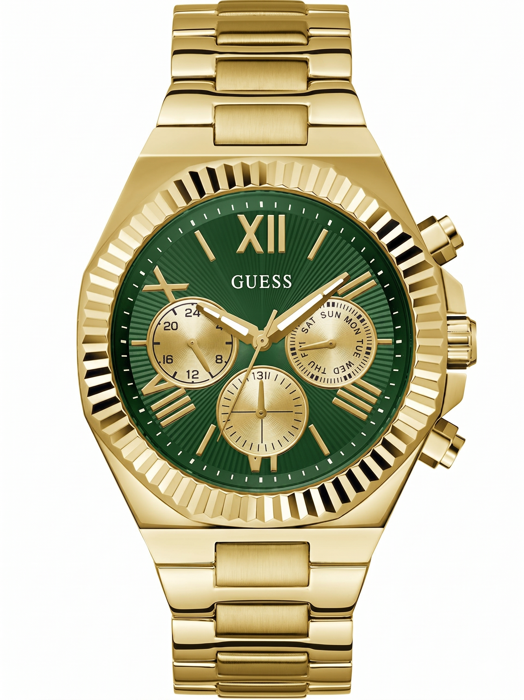 Guess GW0703G2 | Gd Equity Men Quartz Green Dial Analog Stainless Steel.