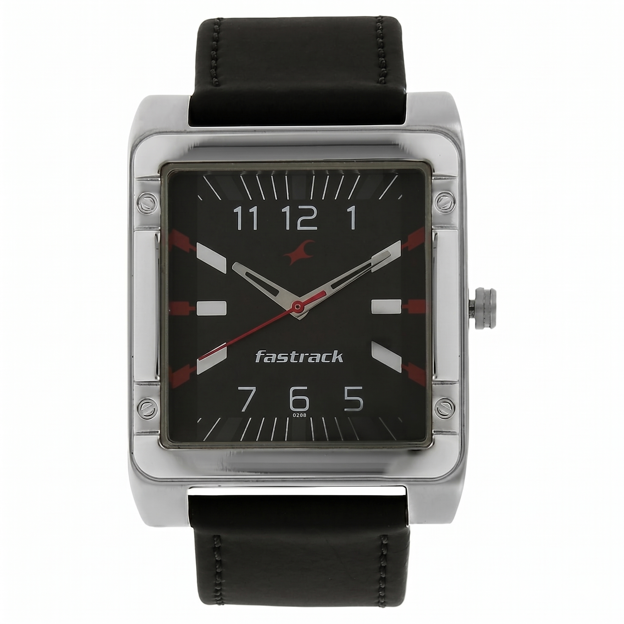 Fastrack NF3040SL02 | Fastrack Quartz Analog Black Dial Leather Strap Watch for Guys