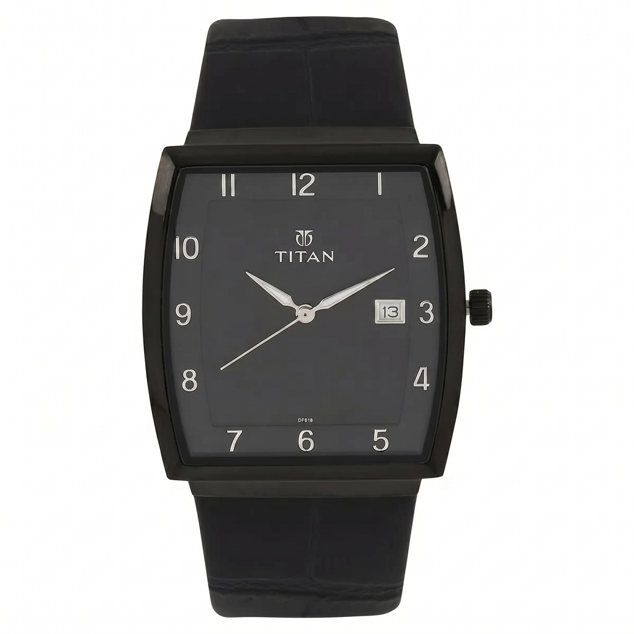 Titan 90076NL01 | Titan Quartz Analog with Date White Dial Leather Strap Watch for Men