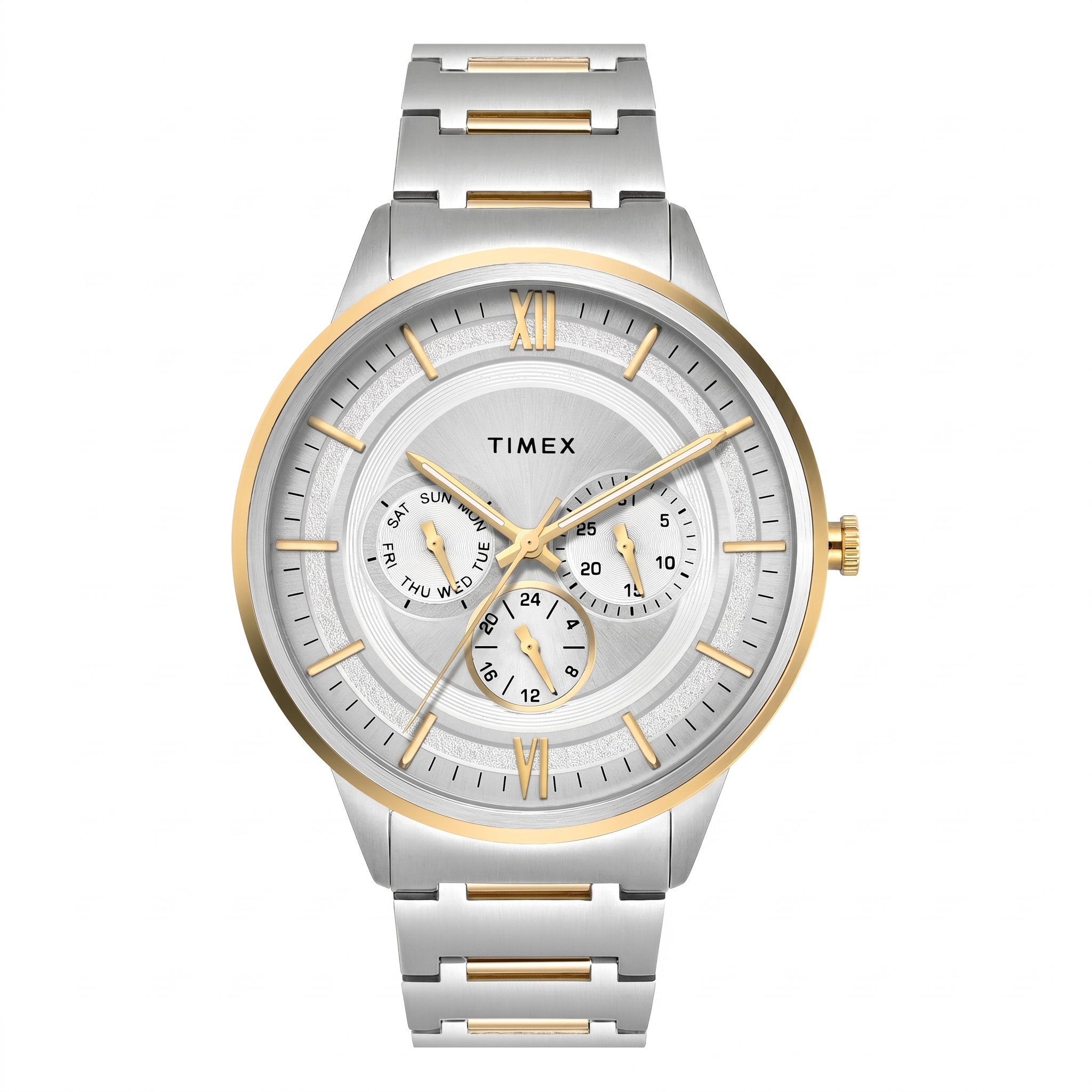 Timex TWEG28001 | TIMEX Round Silver Dial Analog Men's Watch.