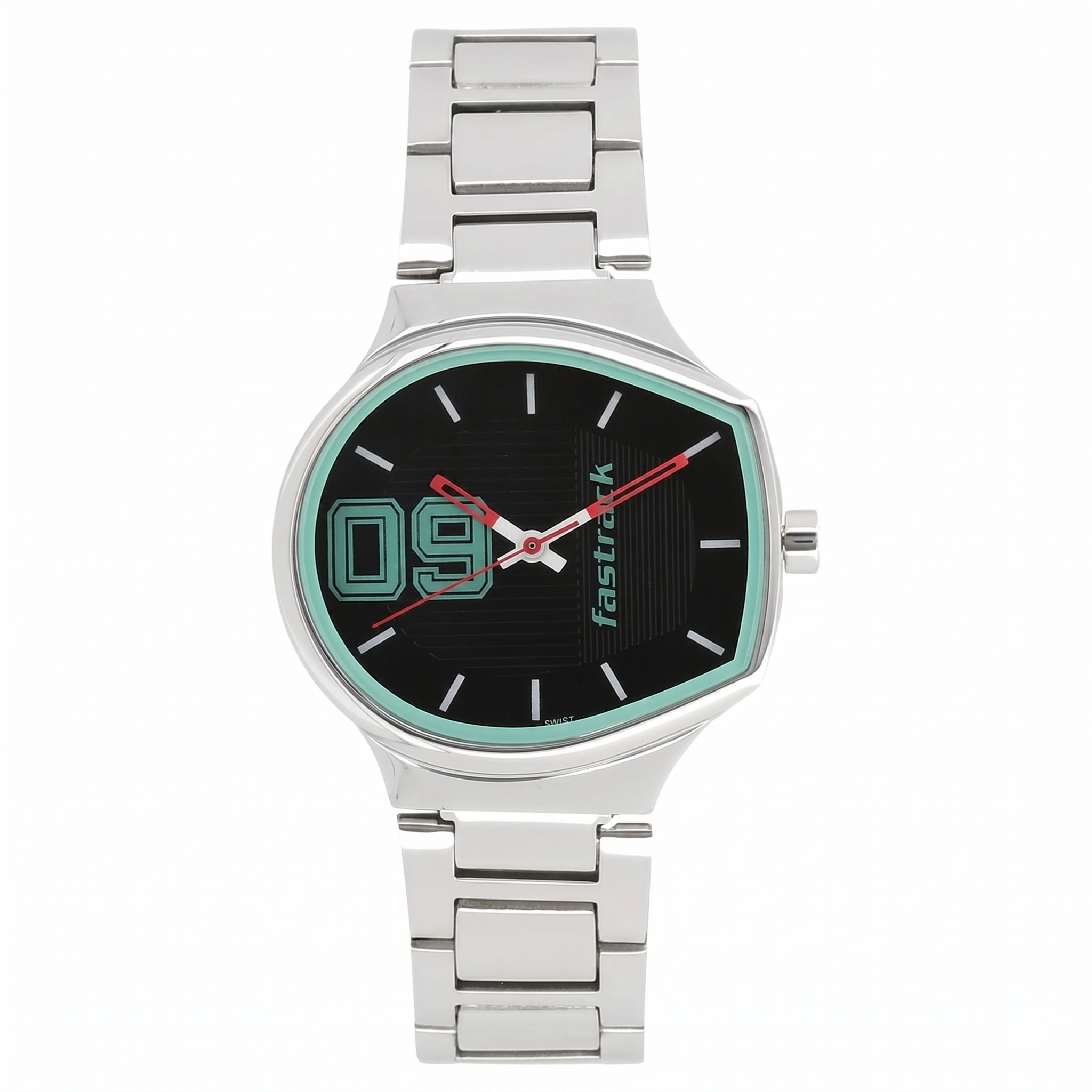 Fastrack 6175SM02 | Fastrack Varsity Quartz Analog Black Dial Stainless Steel Strap Watch for Girls