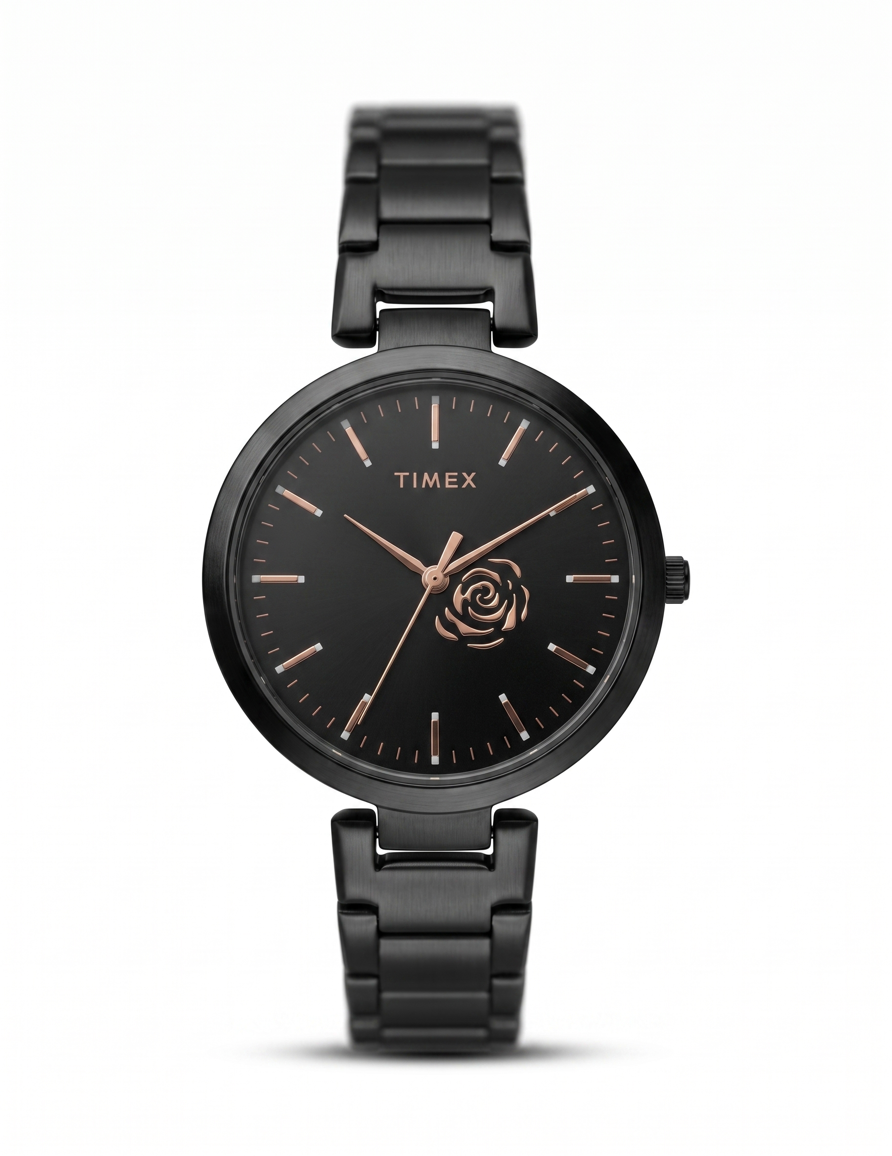Timex TW000X255 | Fashion Women Quartz Black Dial Analog Stainless Steel Watch