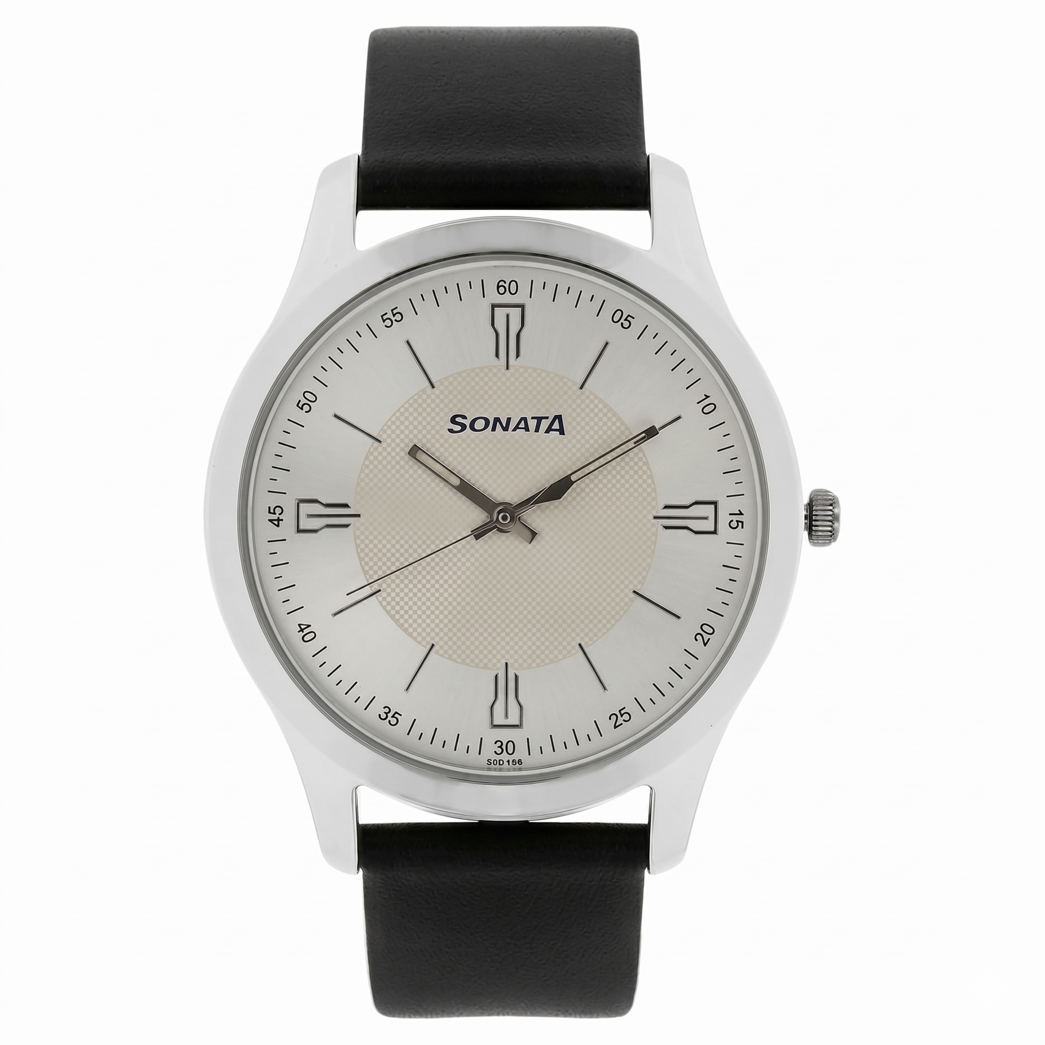 Sonata NK77063SL01 | Sonata Quartz Analog Silver Dial Leather Strap Watch for Men