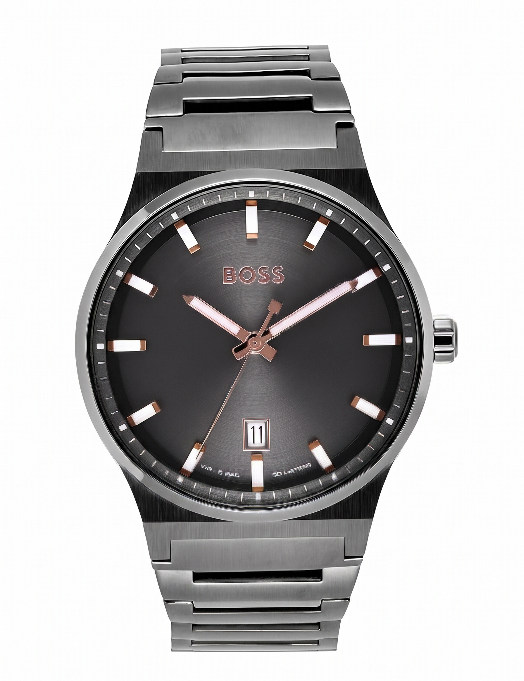 Boss 1514078 | Candor Men Quartz Grey Dial Analog Stainless Steel Watch.