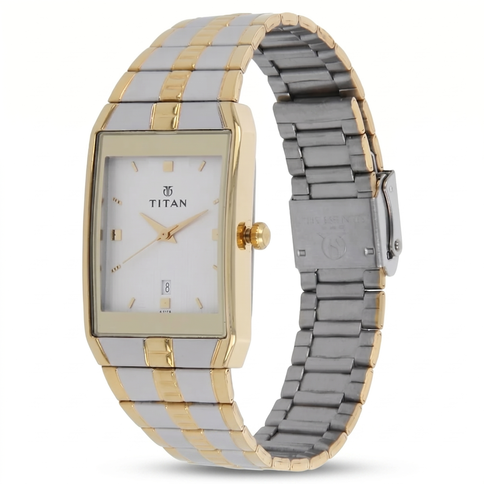 Titan 9151BM01 | Titan Quartz Analog with Date Silver Dial Stainless Steel Strap Watch for Men