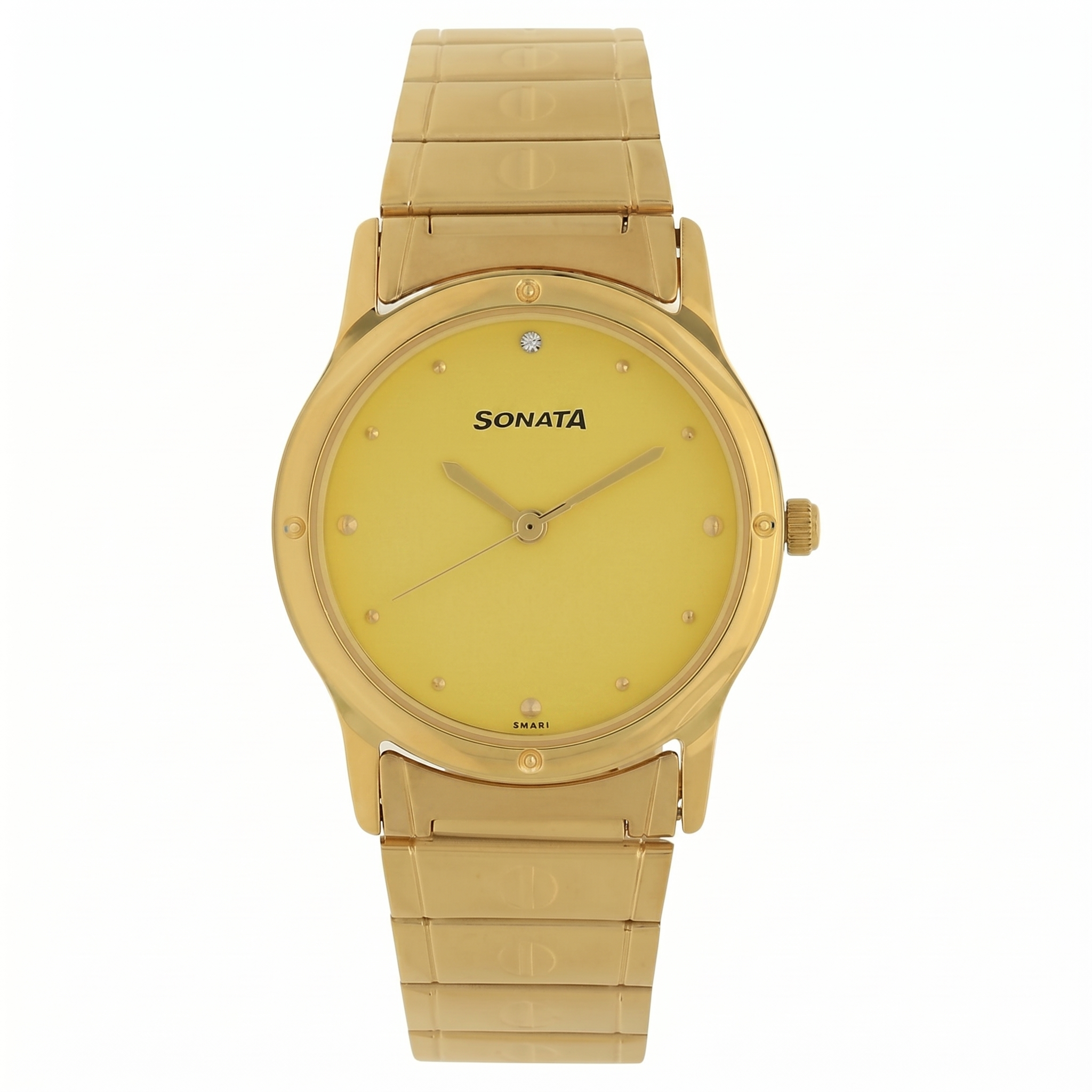 Sonata NS7023YM02 | Sonata Quartz Analog Champagne Dial Stainless Steel Strap Watch for Men