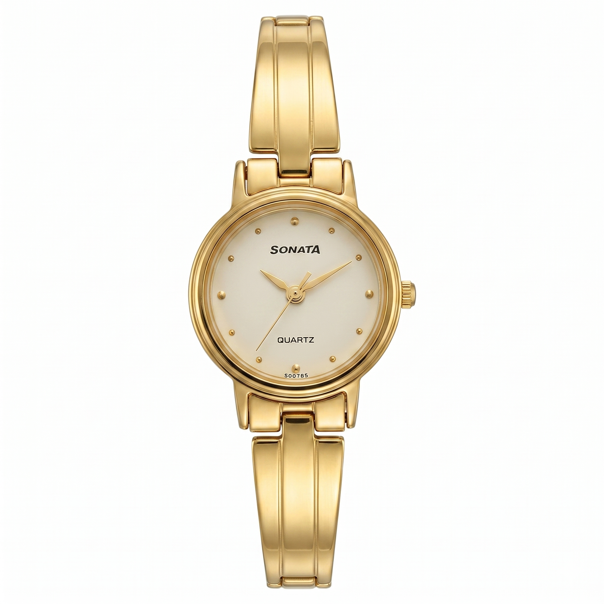 Sonata NS8096YM04 | Sonata Quartz Analog White Dial Stainless Steel Strap Watch for Women