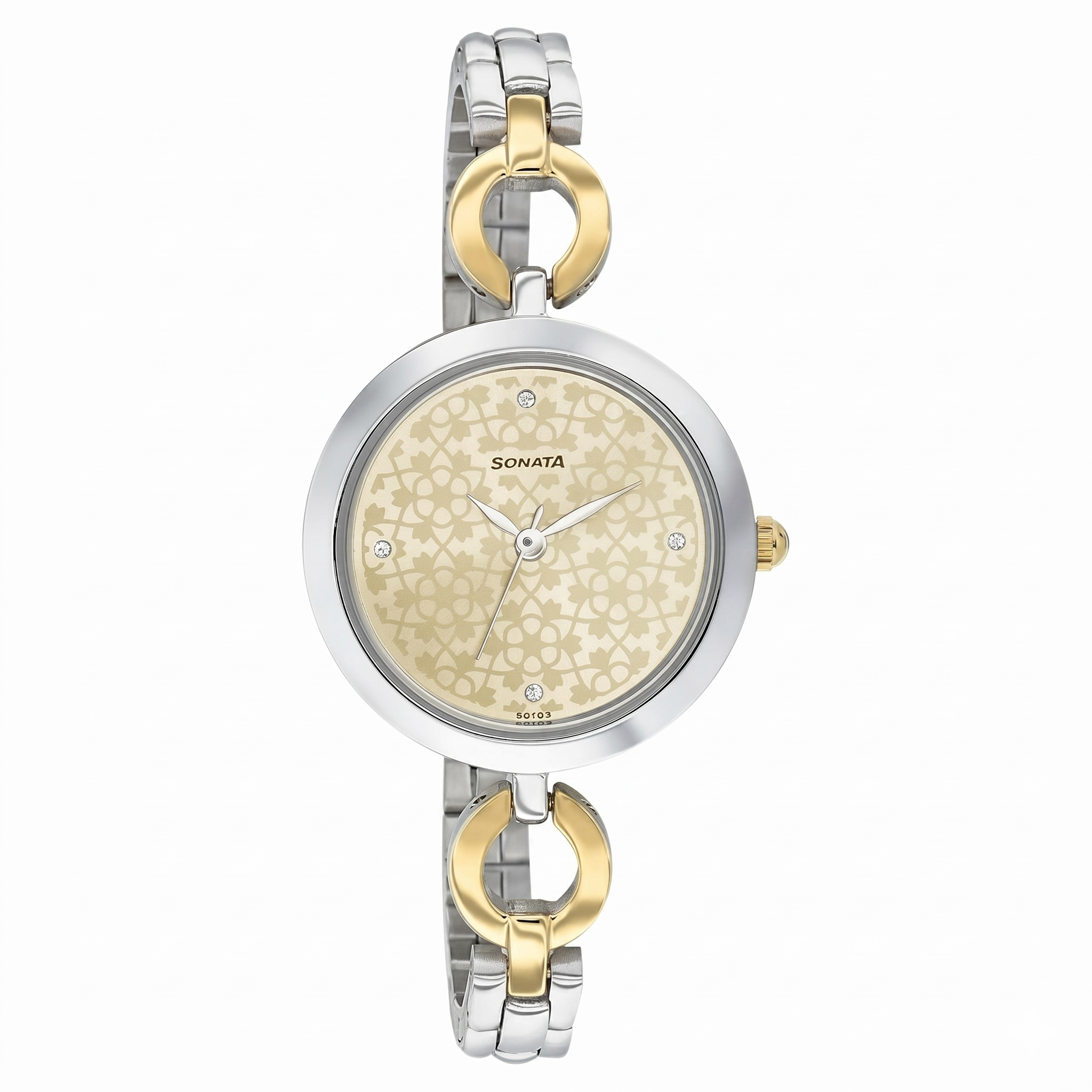 Sonata 8147BM03 | Sonata Wedding Champagne Dial Women Watch With Stainless Steel Strap