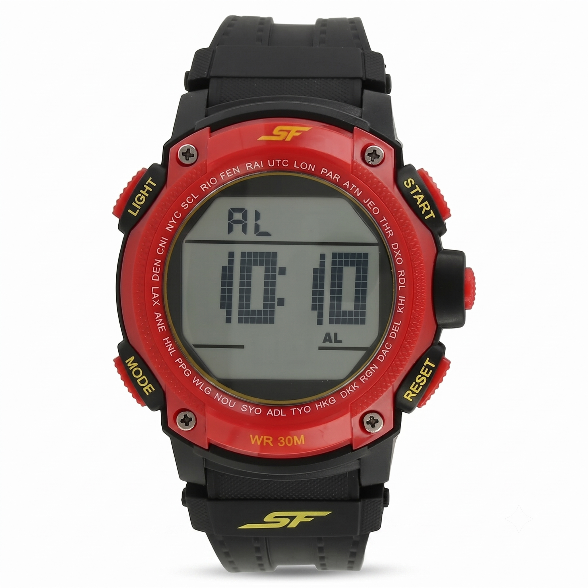 Sonata 77073PP01 | SF Super Fibre Digital Dial Plastic Strap Watch for Men