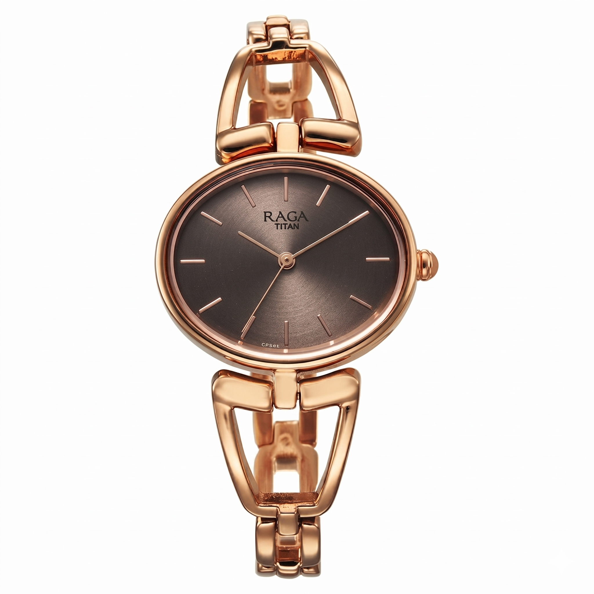 Titan 2748WM01 | Titan Raga Ascend Quartz Analog Brown Dial With Rose Gold Color Metal Strap Watch For Women