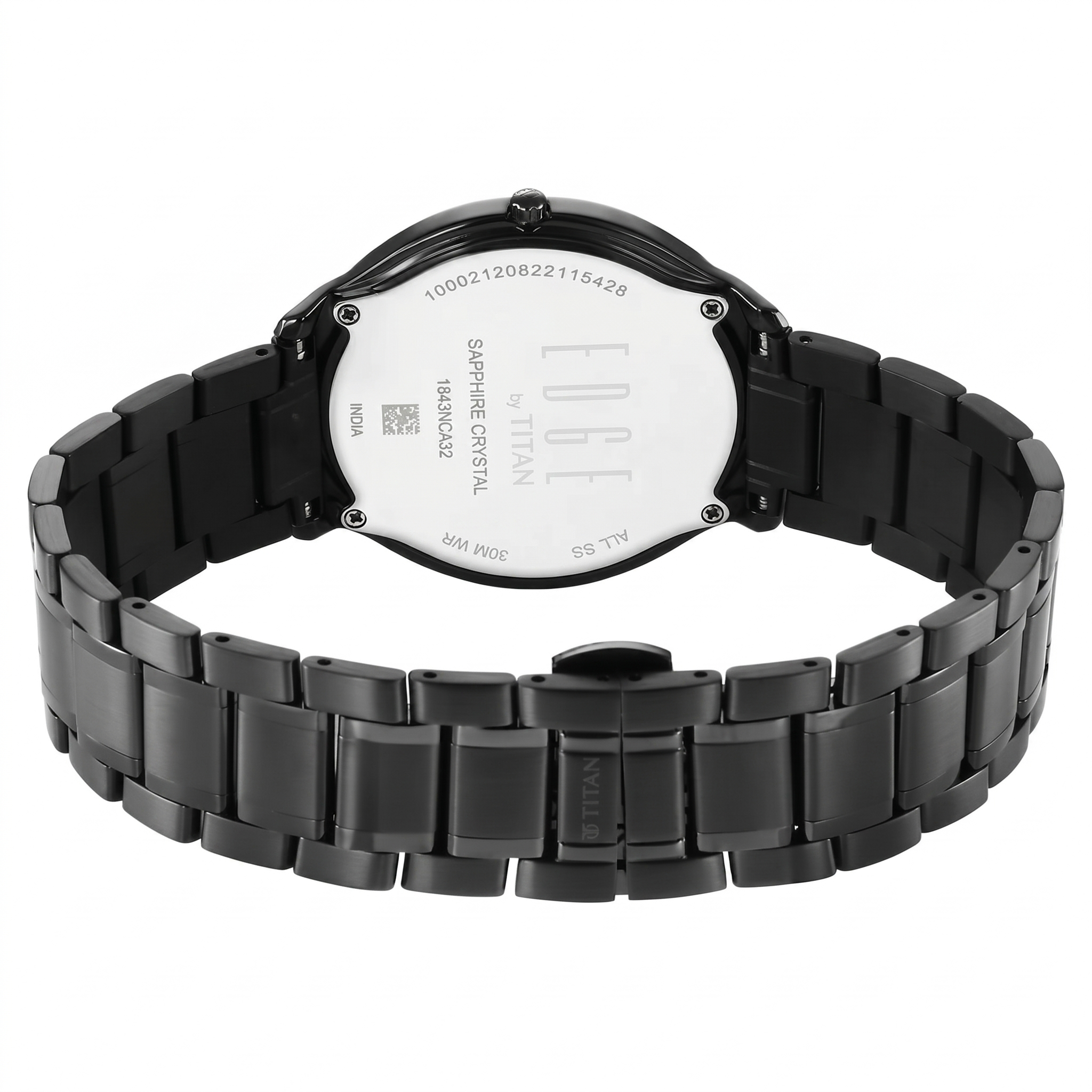 Titan 1843NM03 | Titan Edge Metal Black Dial Analog Stainless Steel Strap watch for Men