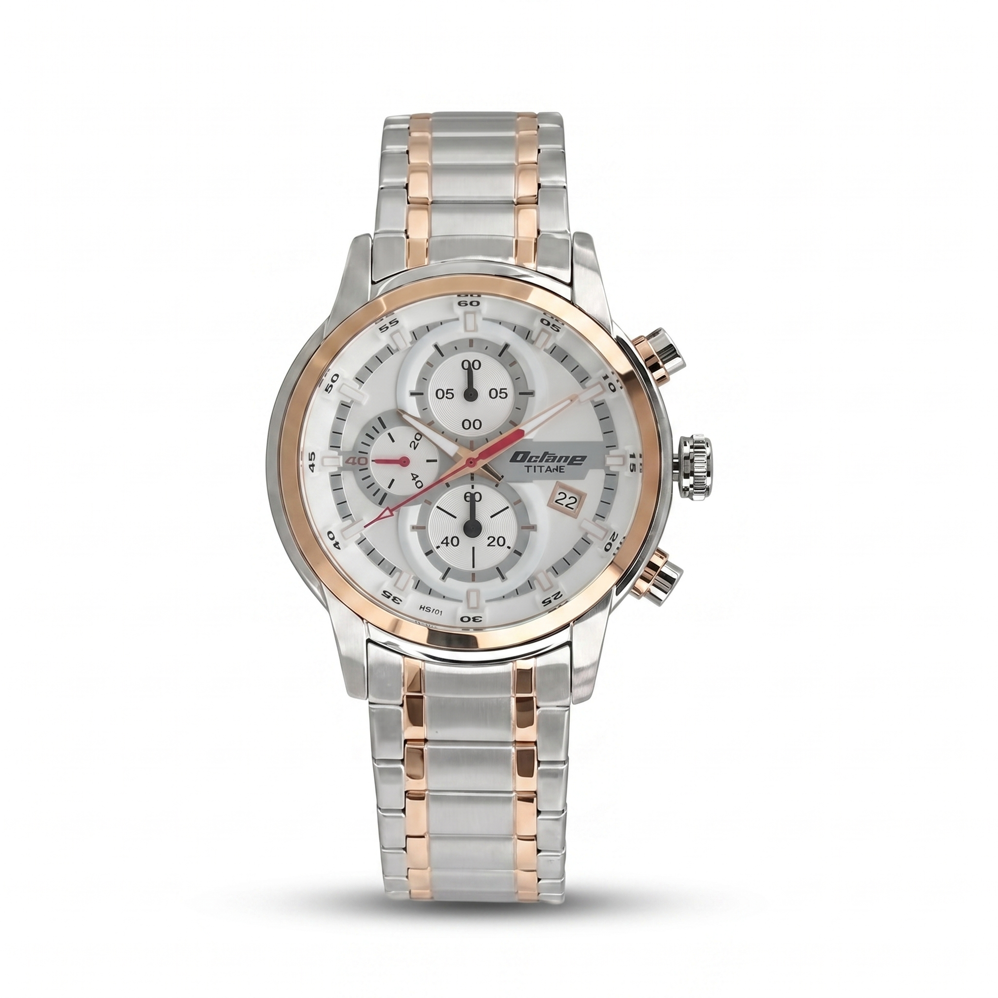 Titan 90086KM02 | Titan Octane Quartz Chronograph White Dial Stainless Steel Strap Watch for Men