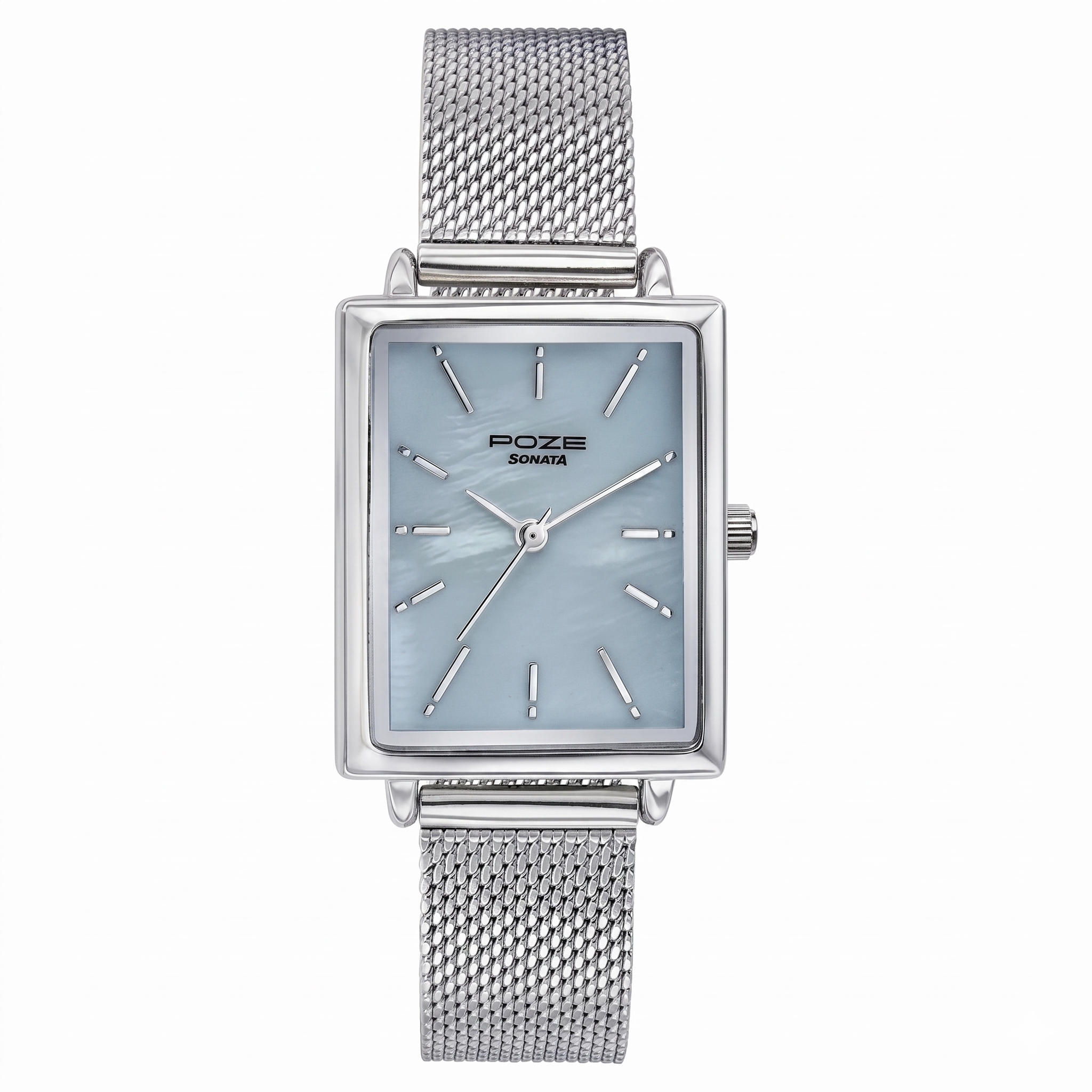 Sonata SP80079SM01 | Sonata Poze Quartz Analog Blue Mother Of Pearl Dial Silver Color Stainless Steel Strap Watch For Women