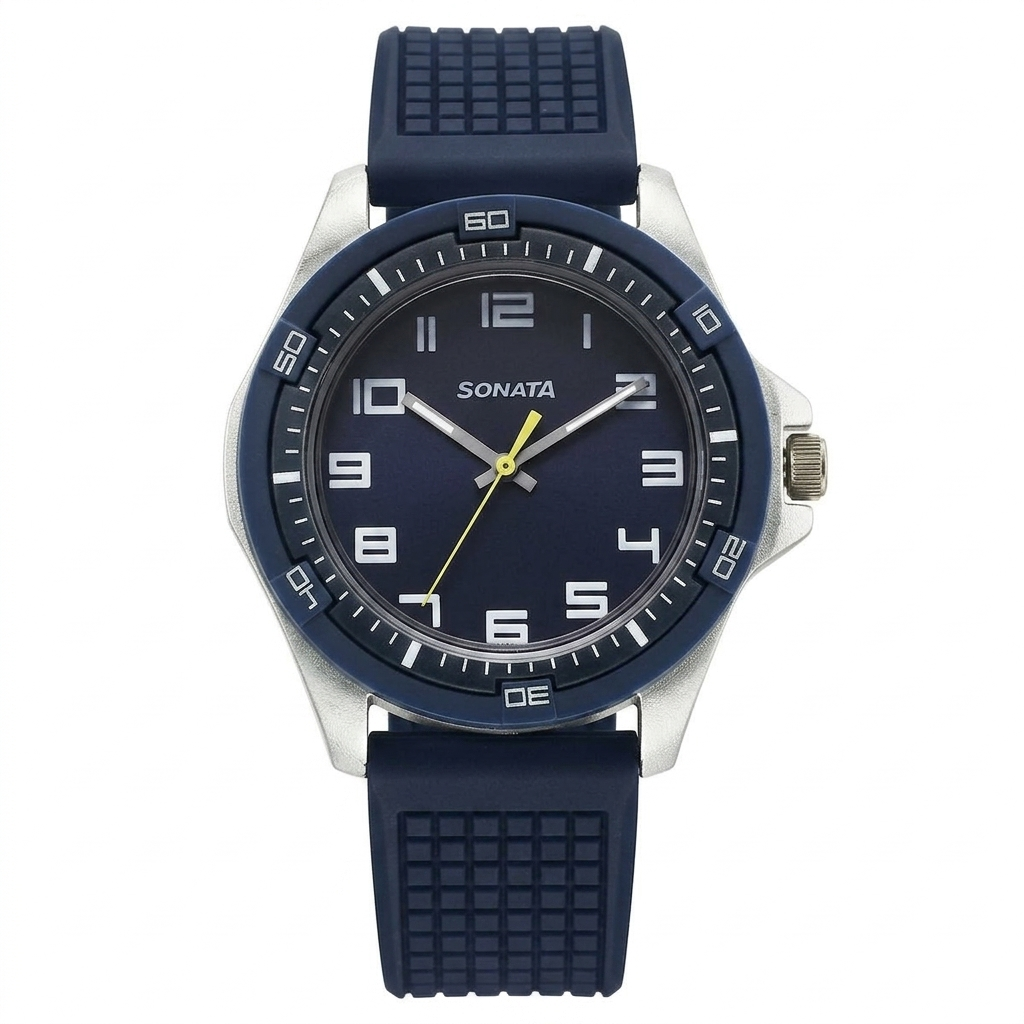 Sonata 7930PP33W | SF Sporty Analogs Quartz Analog Blue Dial Blue Plastic Strap Watch For Men