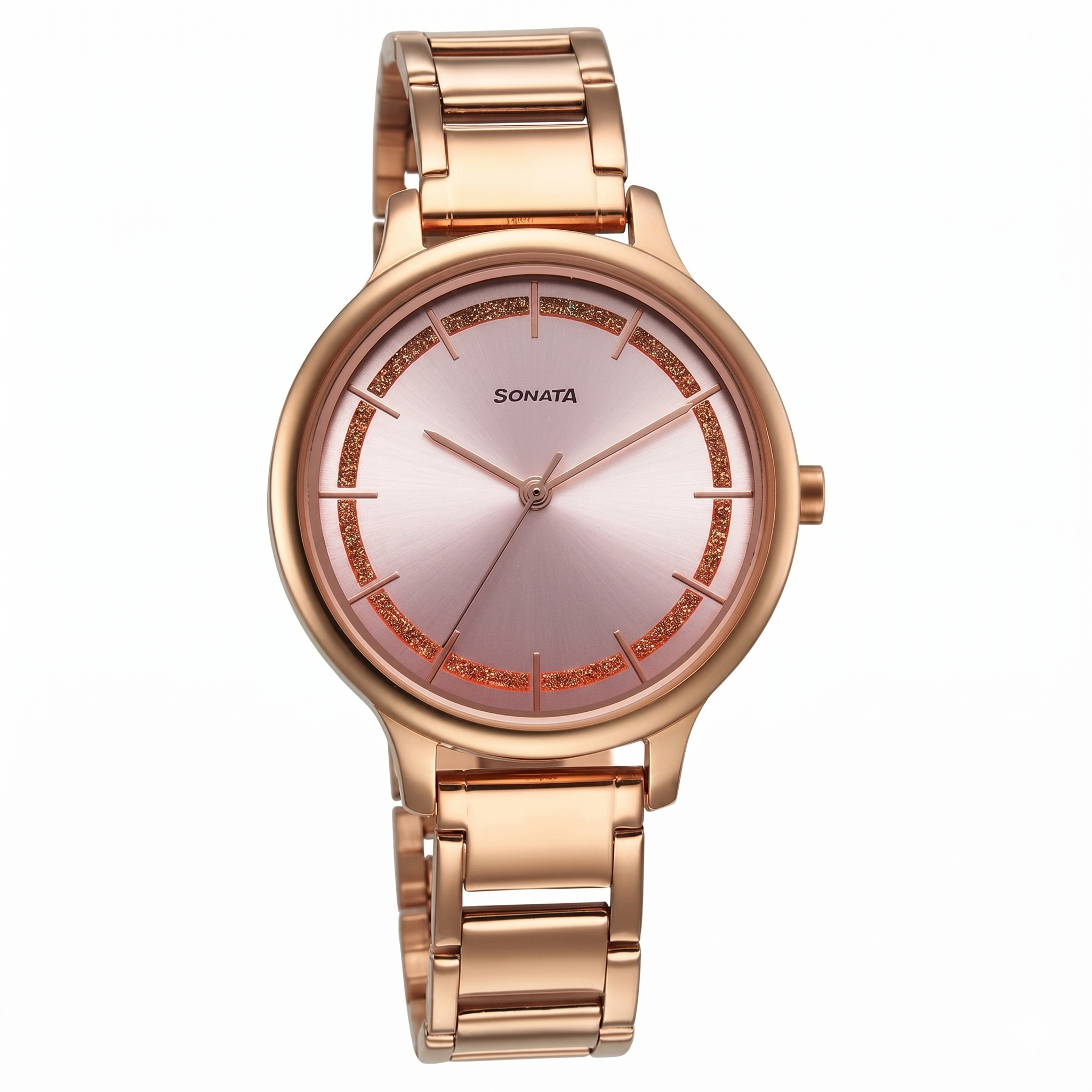 Sonata 7050WM06 | Sonata Blush Quartz Analog Pink dial Stainless Steel Strap Watch for Women