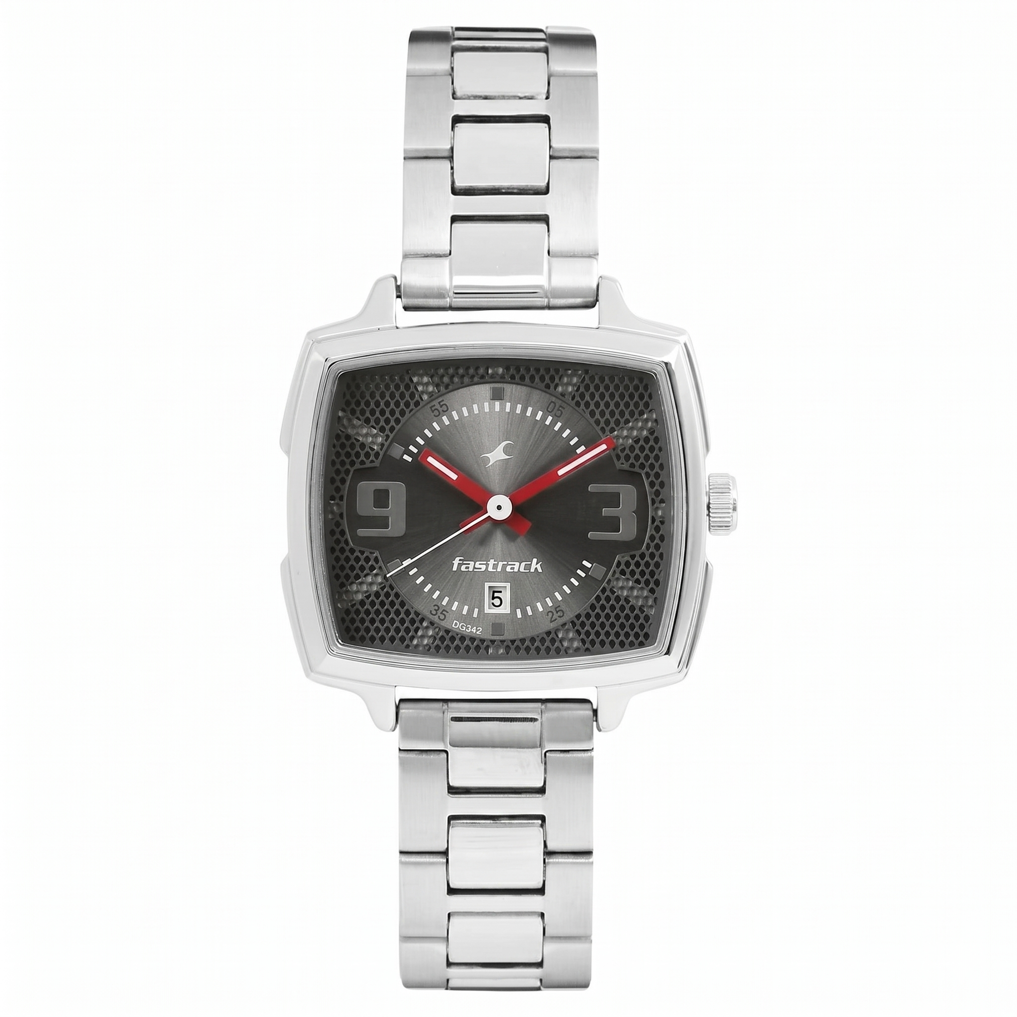Fastrack 6167SM01 | Fastrack Loopholes Quartz Analog with Date Grey Dial Stainless Steel Strap Watch for Girls