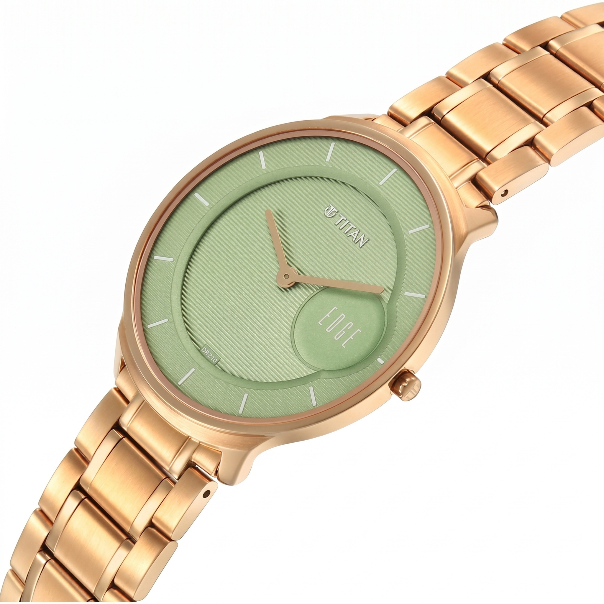 Titan 1843WM02 | Titan Edge Murals Quartz Analog Green Dial Stainless Steel Strap Watch For Men