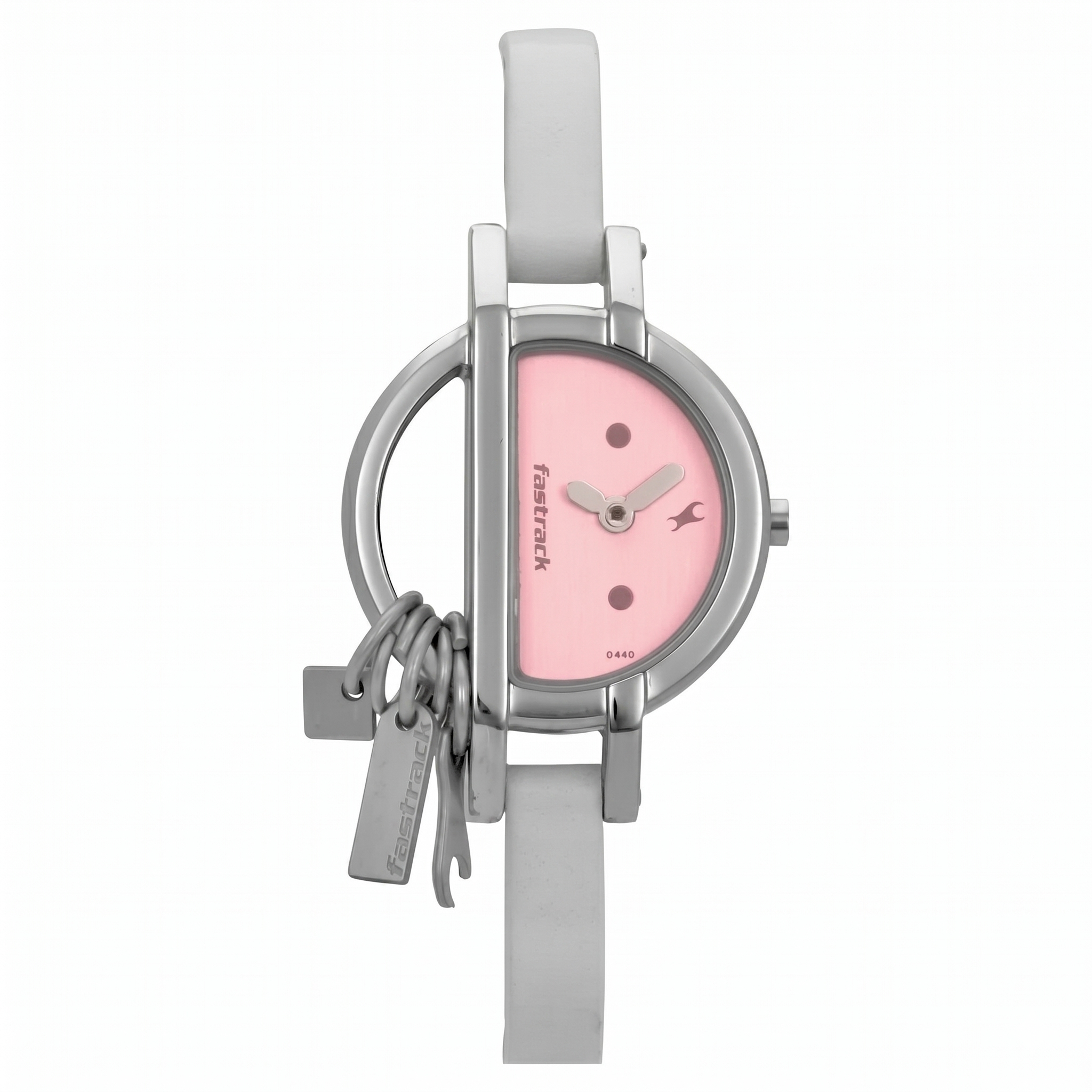 Fastrack NB6032SL02 | Fastrack Quartz Analog Pink Dial Leather Strap Watch for Girls
