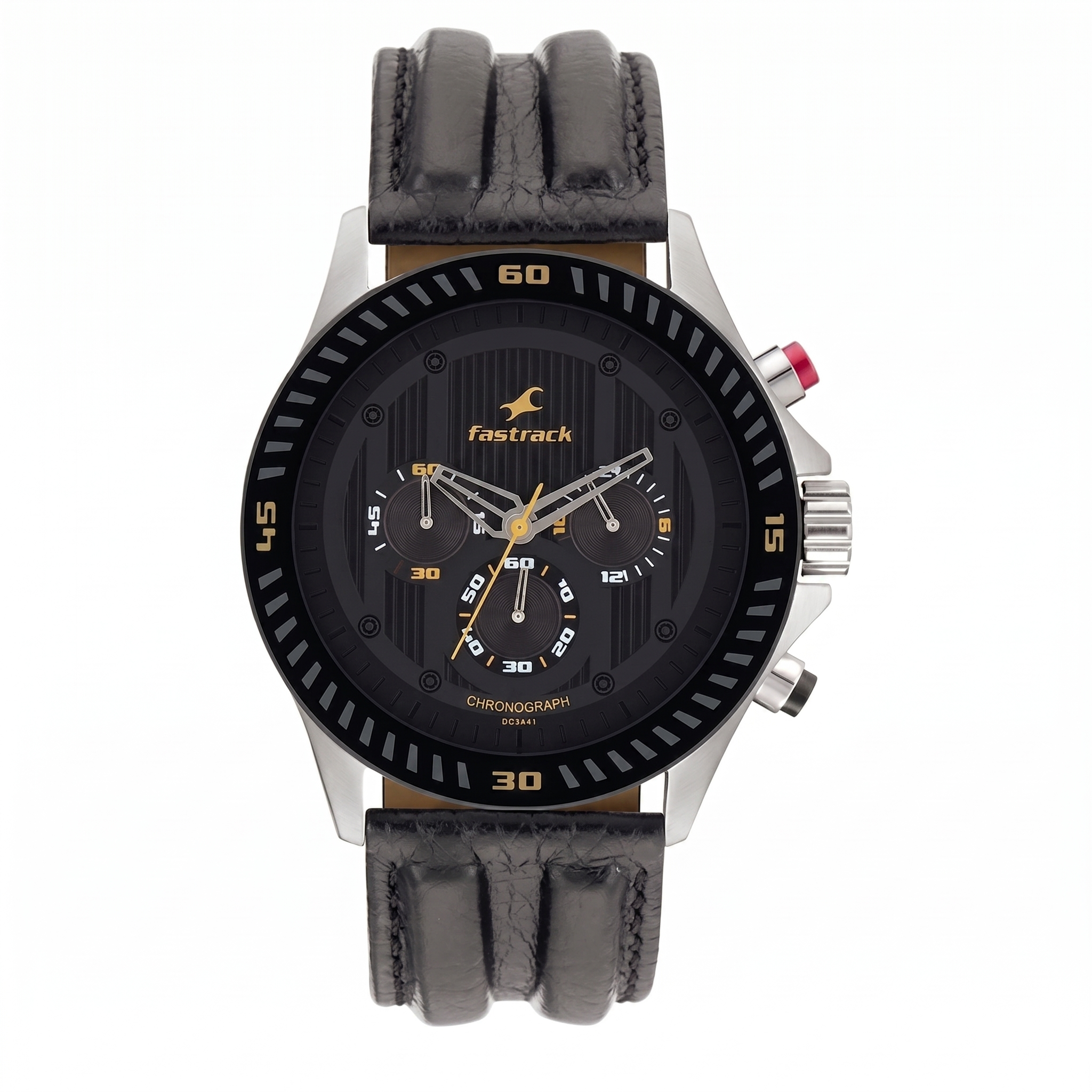 Fastrack 3072SL04 | Fastrack Quartz Chronograph Grey Dial Leather Strap Watch for Guys