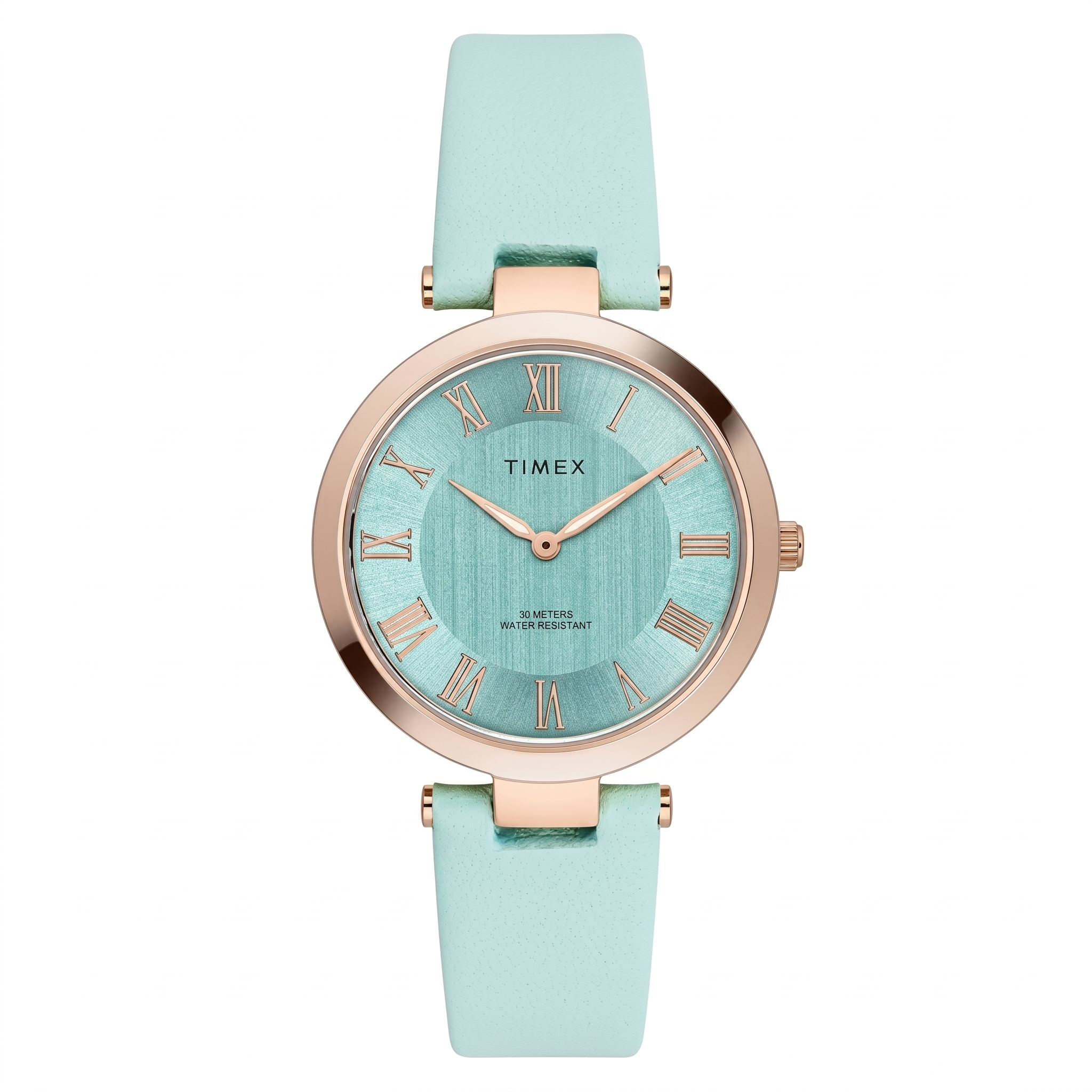 Timex TWEL19210 | Fashion Women Quartz Blue Dial Analog Leather Watch