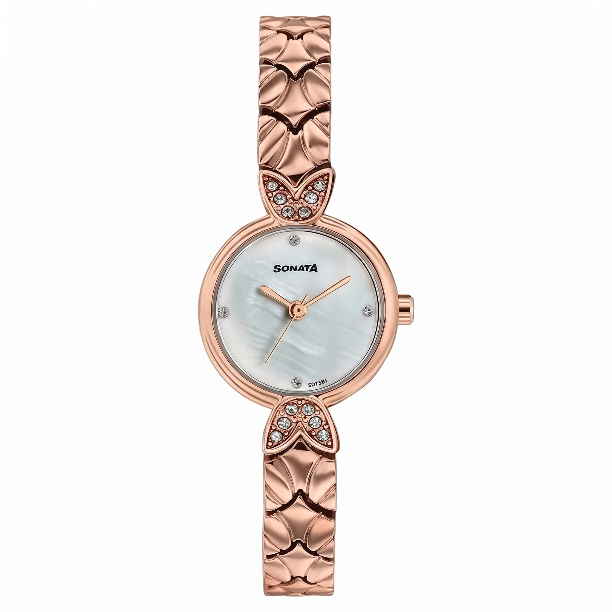 Sonata 87124WM05 | Women's Vintage style mother of pearl dial Bracelet Watch