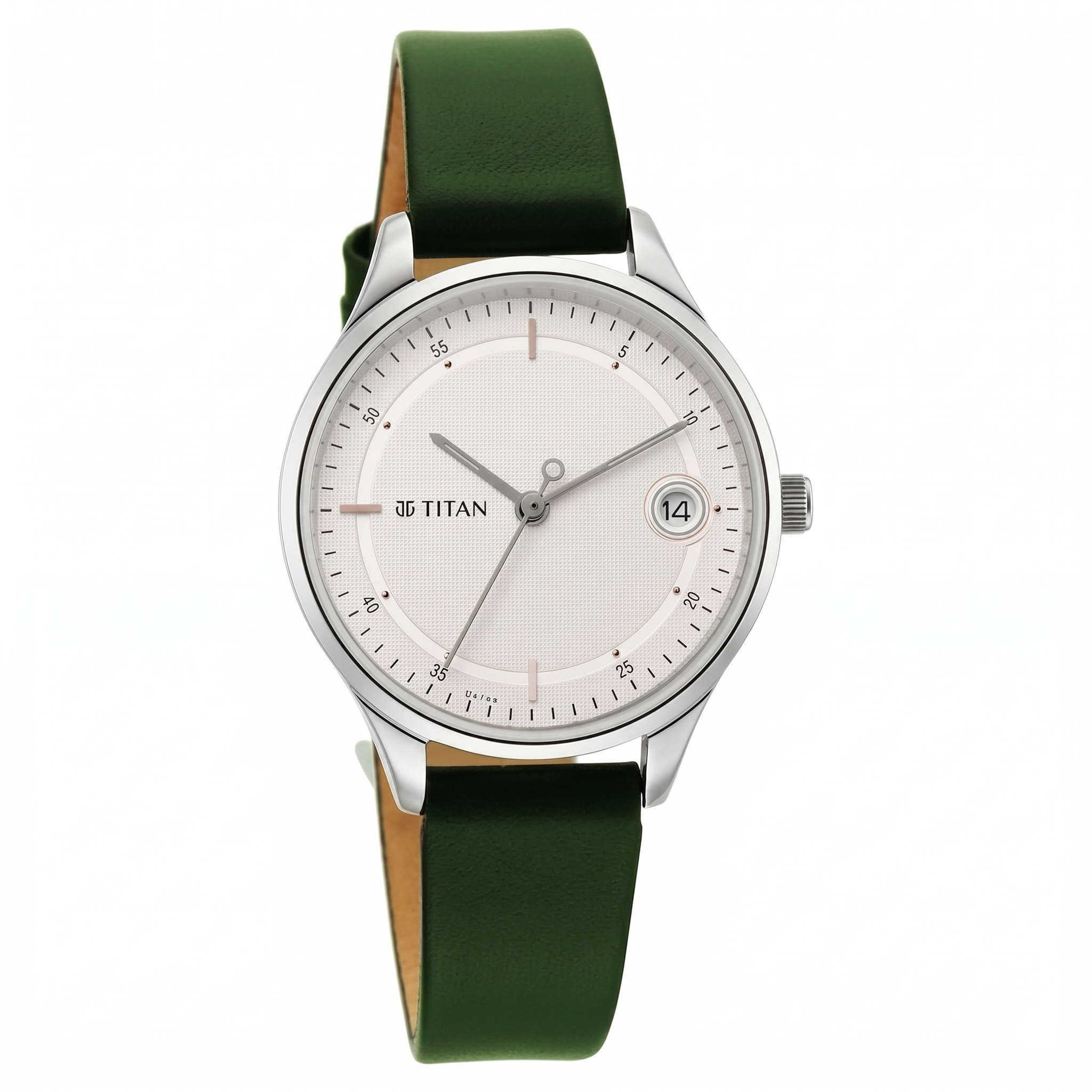 Titan 2649SL01 | Titan Workwear Silver Dial Women Watch With Leather Strap