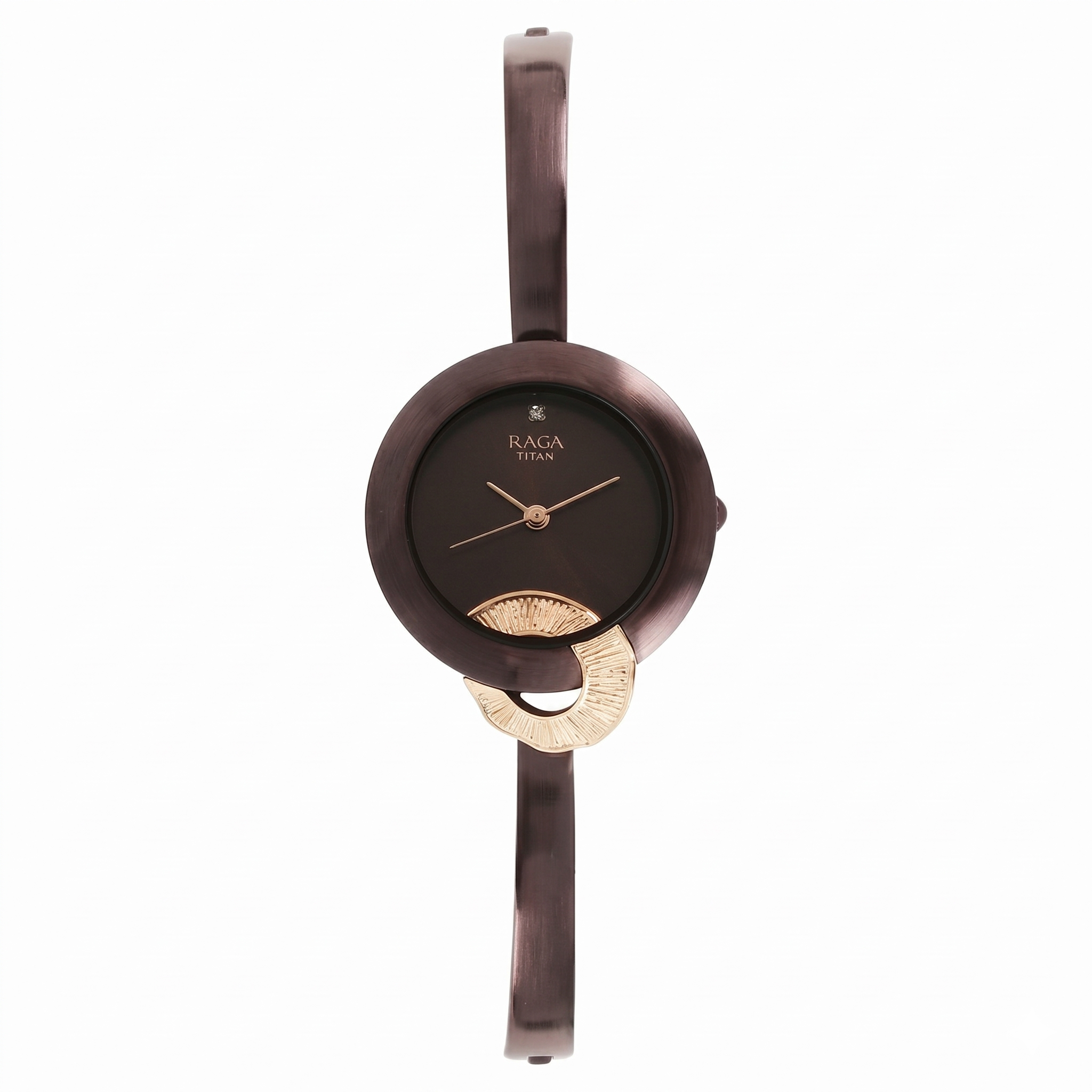 Titan 95051KM01 | Titan Raga Espana Brown Dial Analog Metal Strap watch for Women