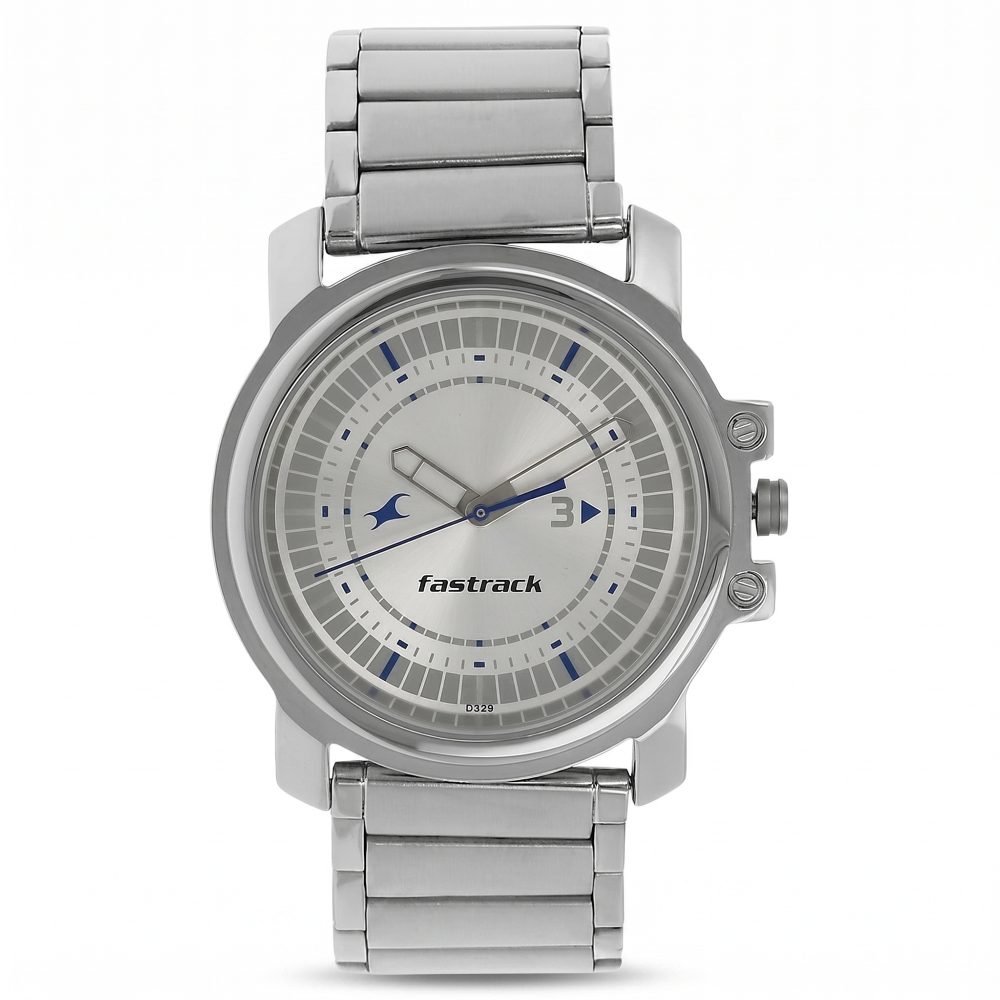 Fastrack NG3039SM03C | Fastrack Quartz Analog Silver Dial Stainless Steel Strap Watch for Guys